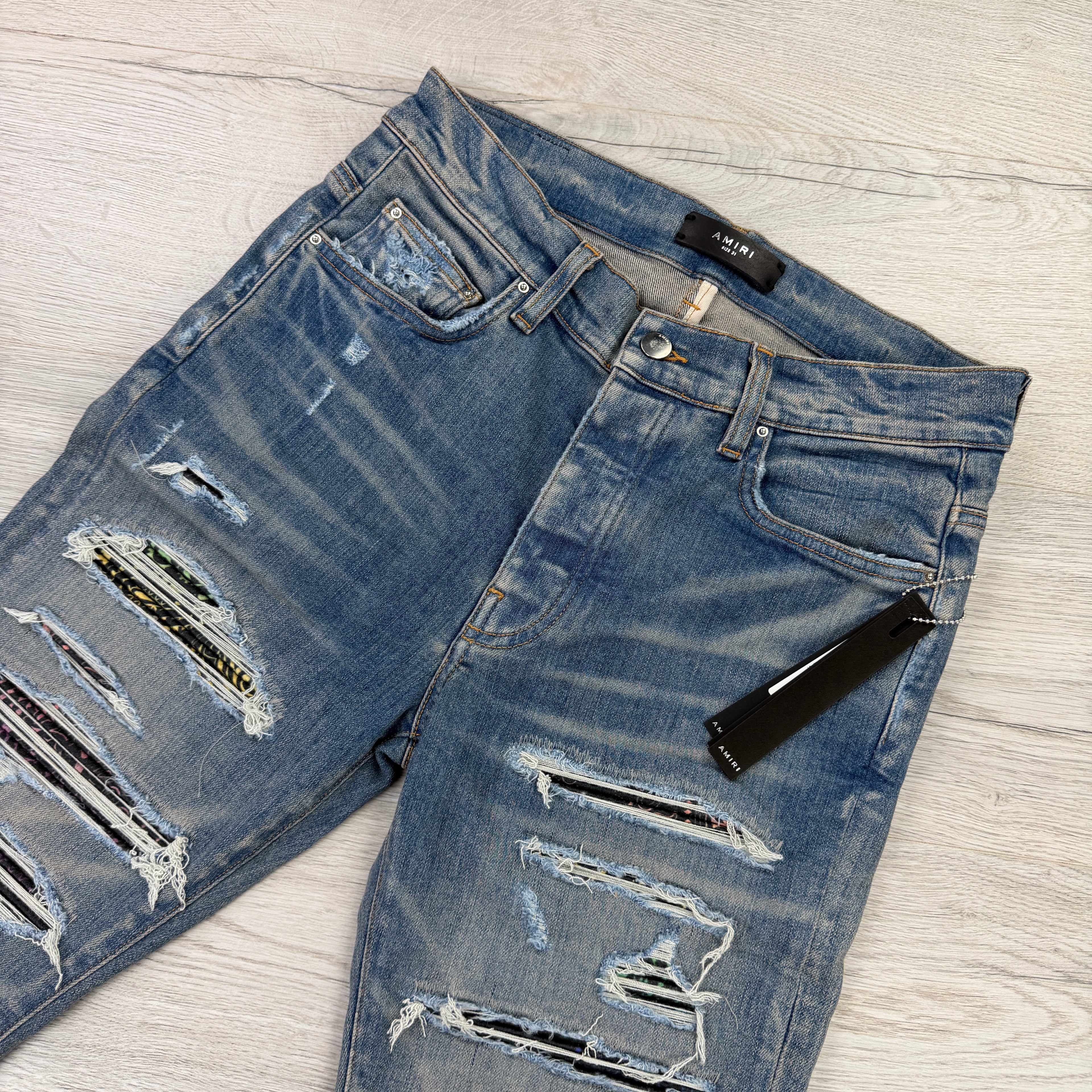 Amiri MX1 Men’s Blue Distressed Jeans