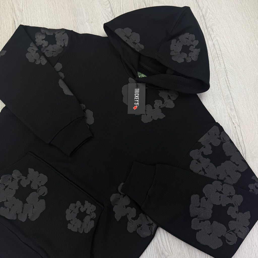 Denim Tears Men’s All Black Pullover Hoodie