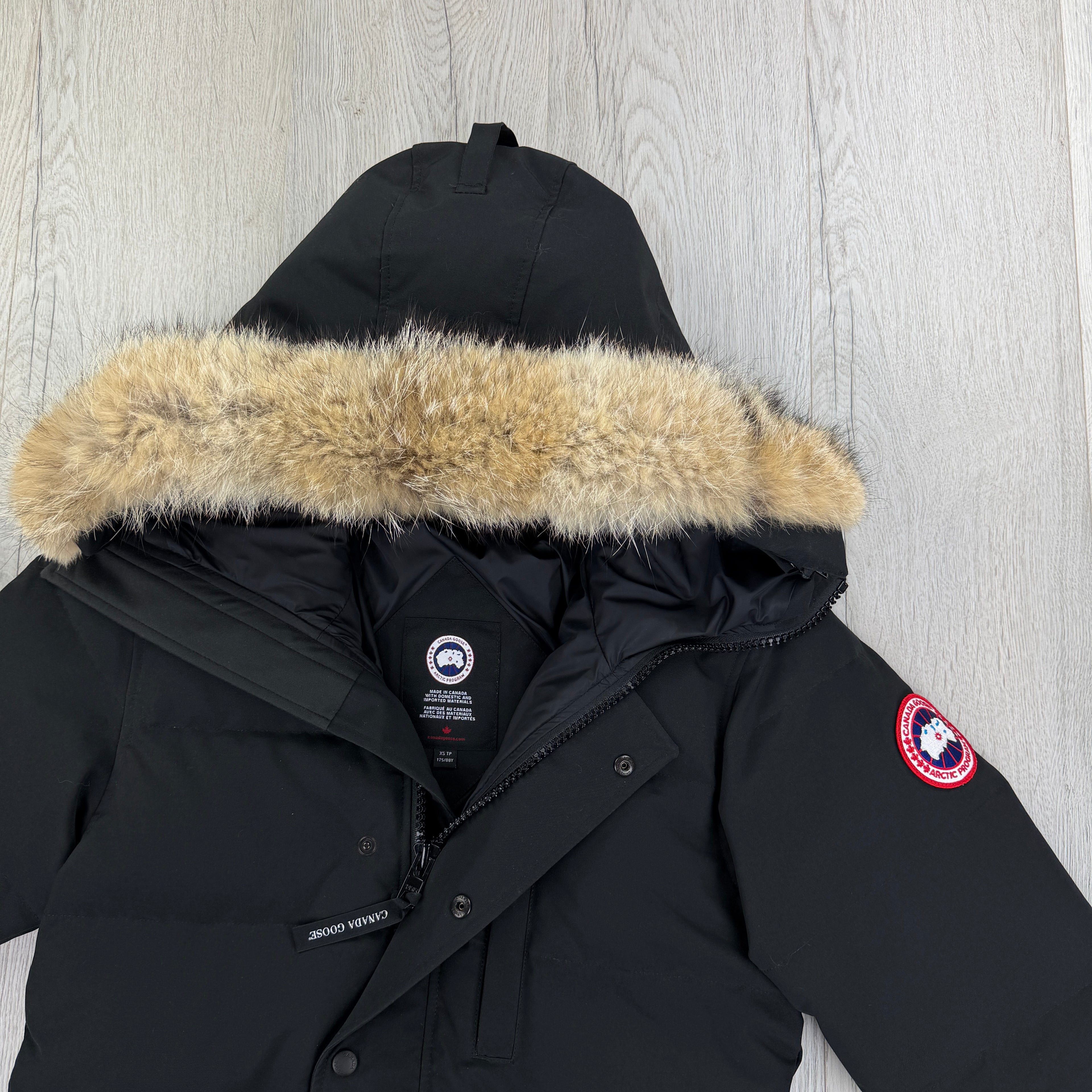 Canada Goose Men’s Black Carson Parka Jacket With Fur - XS