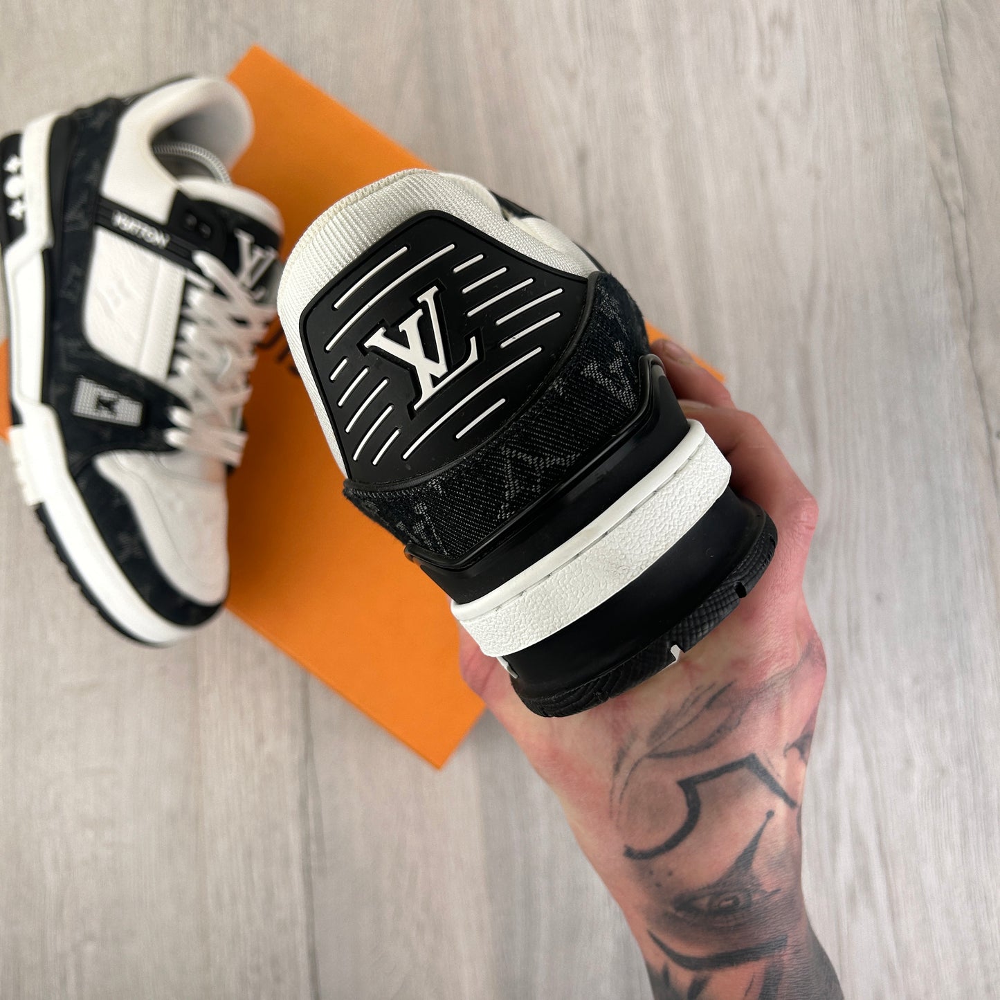 Louis Vuitton Men’s Black & White Trainers - Uk 8 (Fit 9)