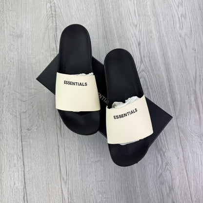 Essentials Men’s Black & Beige Sliders