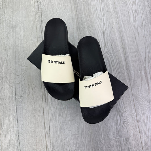 Essentials Men’s Black & Beige Sliders