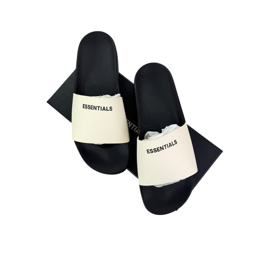 Essentials Men’s Black & Beige Sliders