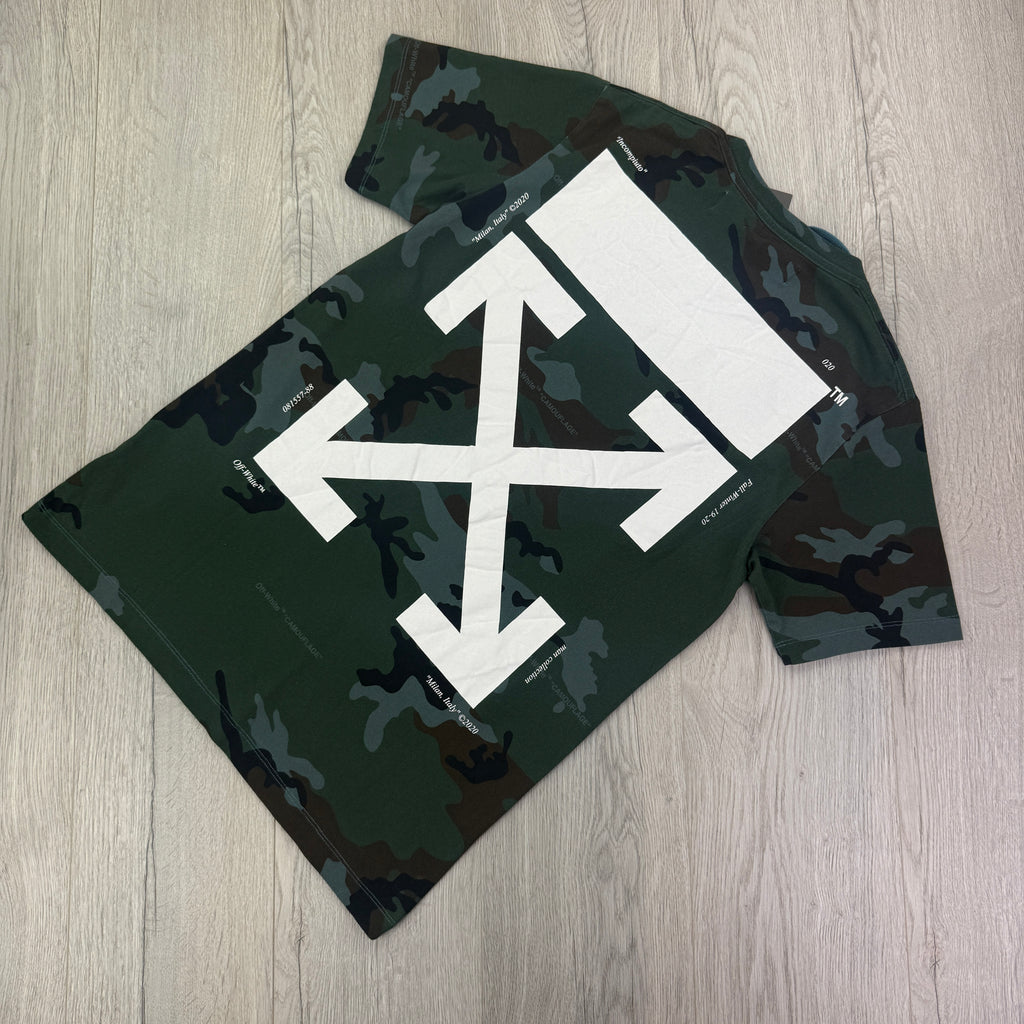 Off White Men’s Camo T-shirt - Medium