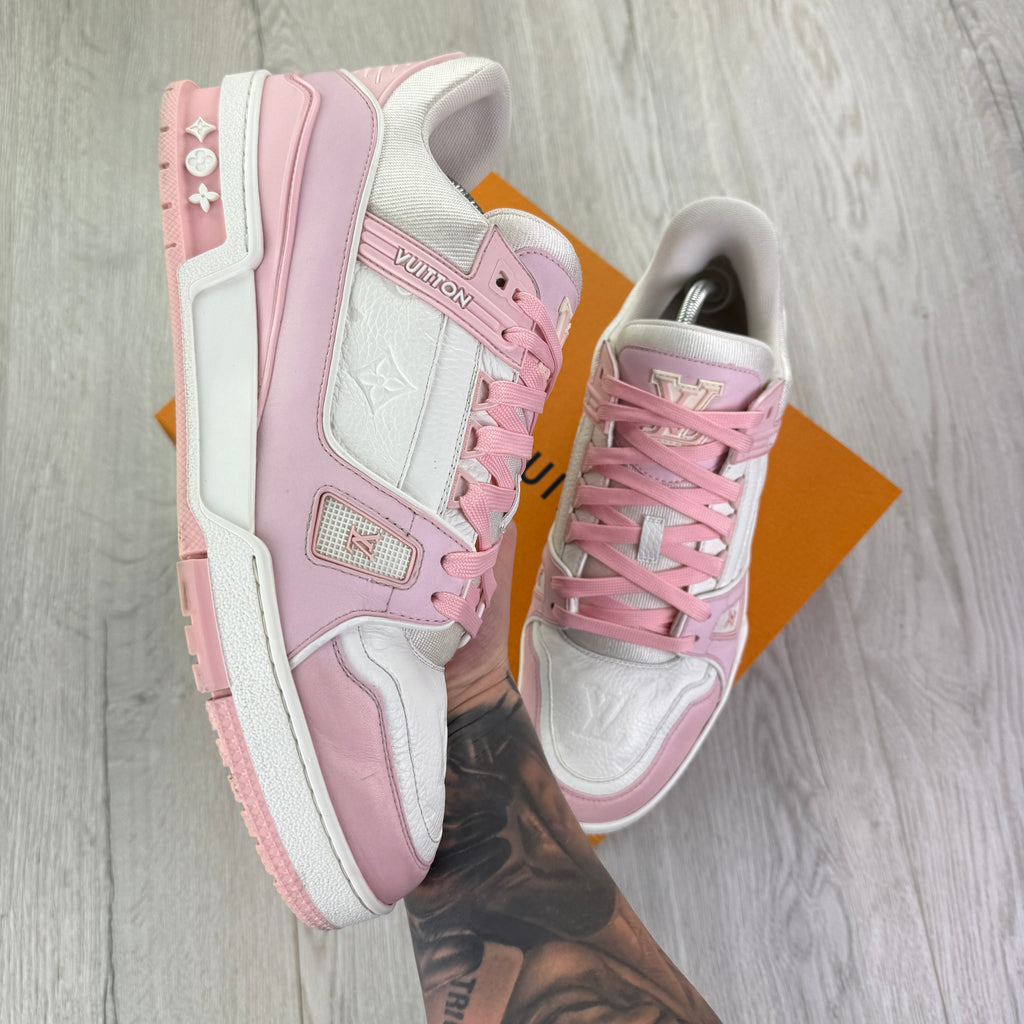 Louis Vuitton Men’s White & Pink Trainers - Uk 10 (Fit 11)