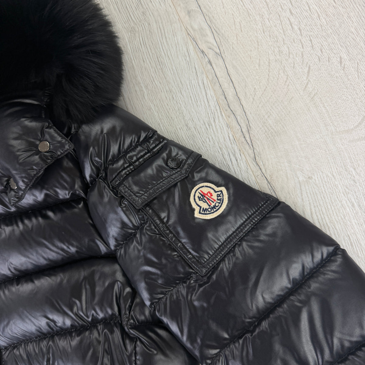 Moncler Women’s BadyFur Black Jacket With Black Fur - Size 1