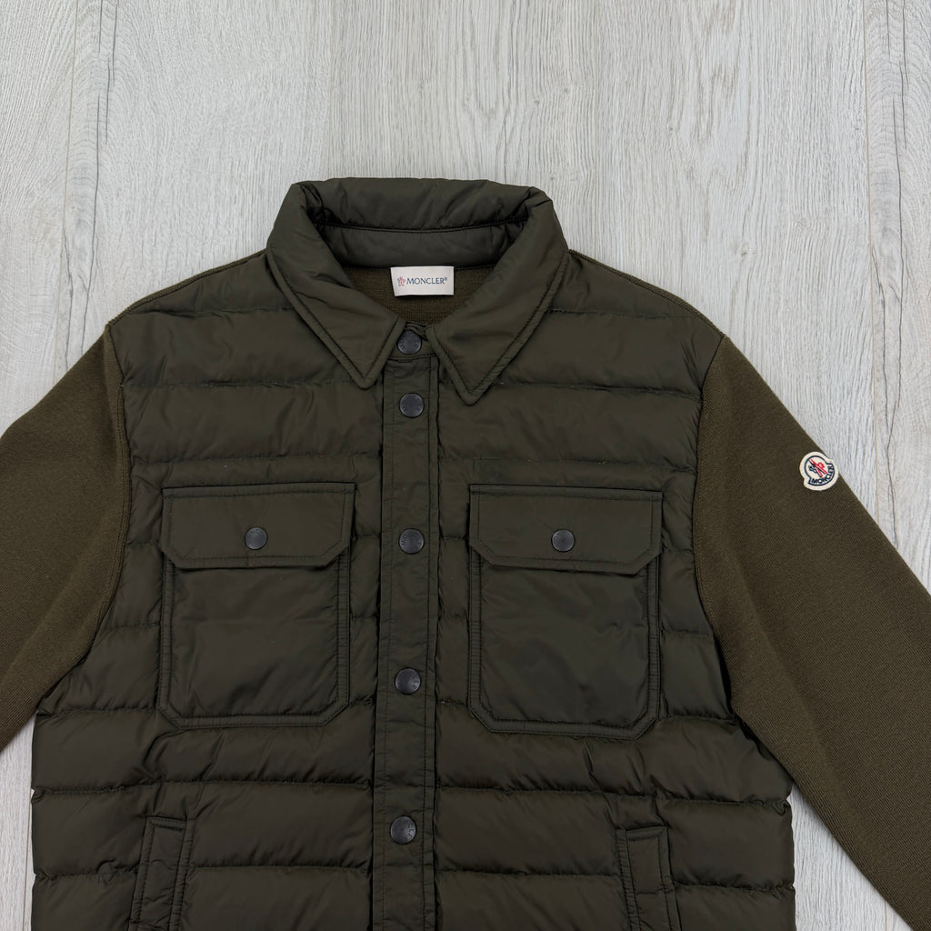 Moncler Men’s Olive Button Up Cardigan - Large Slim