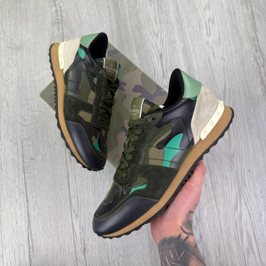 Valentino Men’s Camo Rockrunner Trainers Neon Hint - 43 (Uk 9)