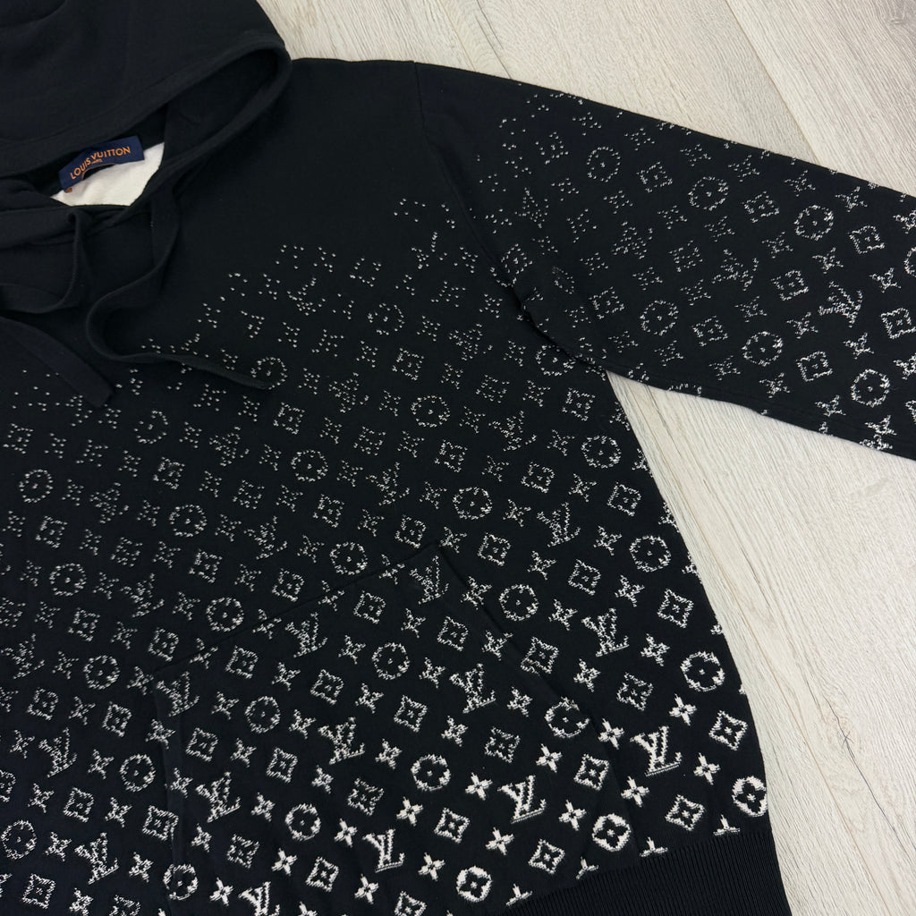 Louis Vuitton Men’s Black Monogram Gradient Pullover Hoodie - Medium