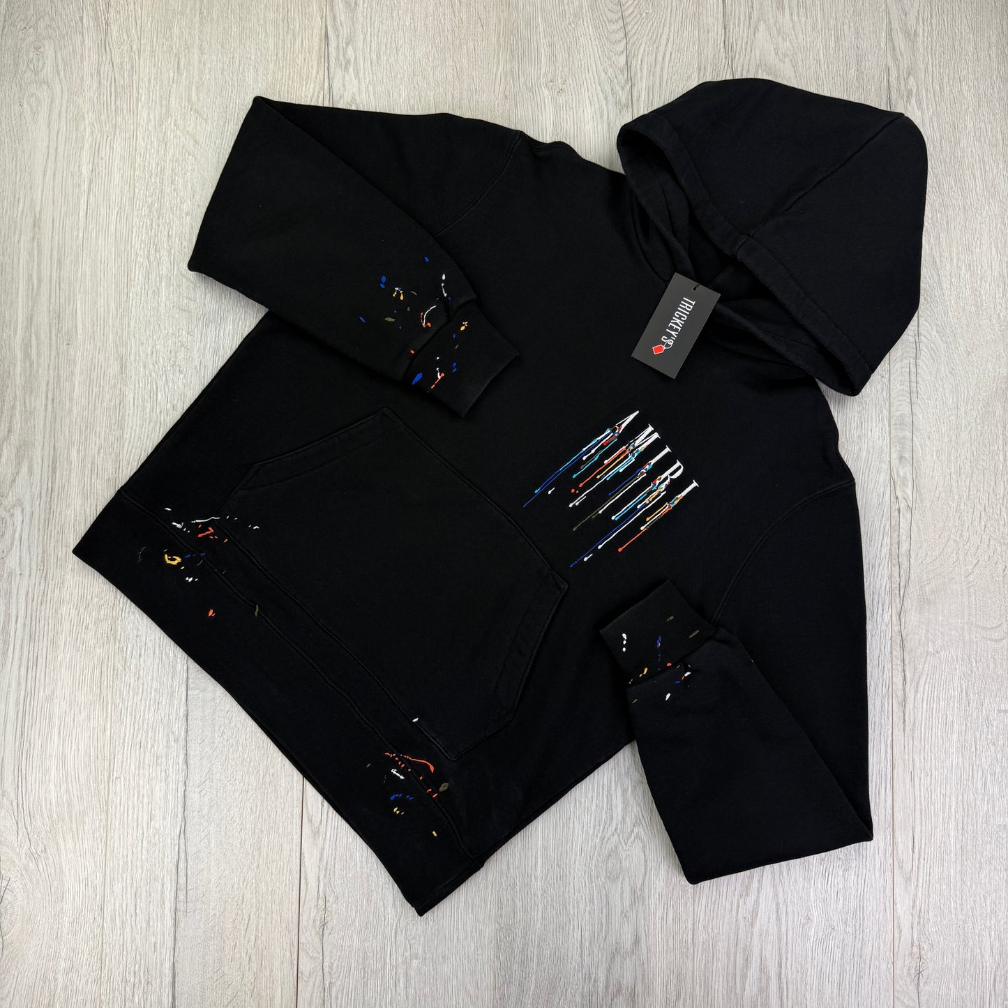 Amiri Men’s Black Paint Drip Logo Hoodie