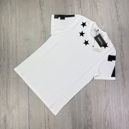 Givenchy Men’s White T-shirt Neckline Black Stars