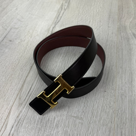 Hermes Men’s Black / Brown Reversible Belt - 90 (Uk 30-34)