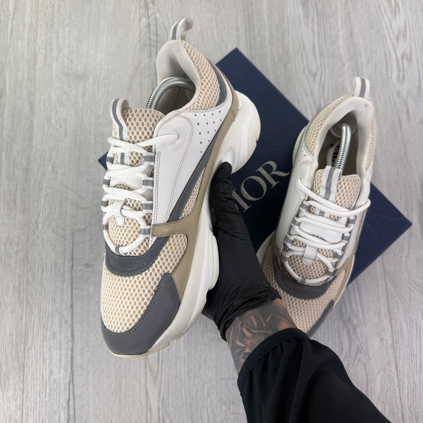 Dior B22 Men’s Cream Beige White Trainers - 44 (Fit Uk 9/9.5)