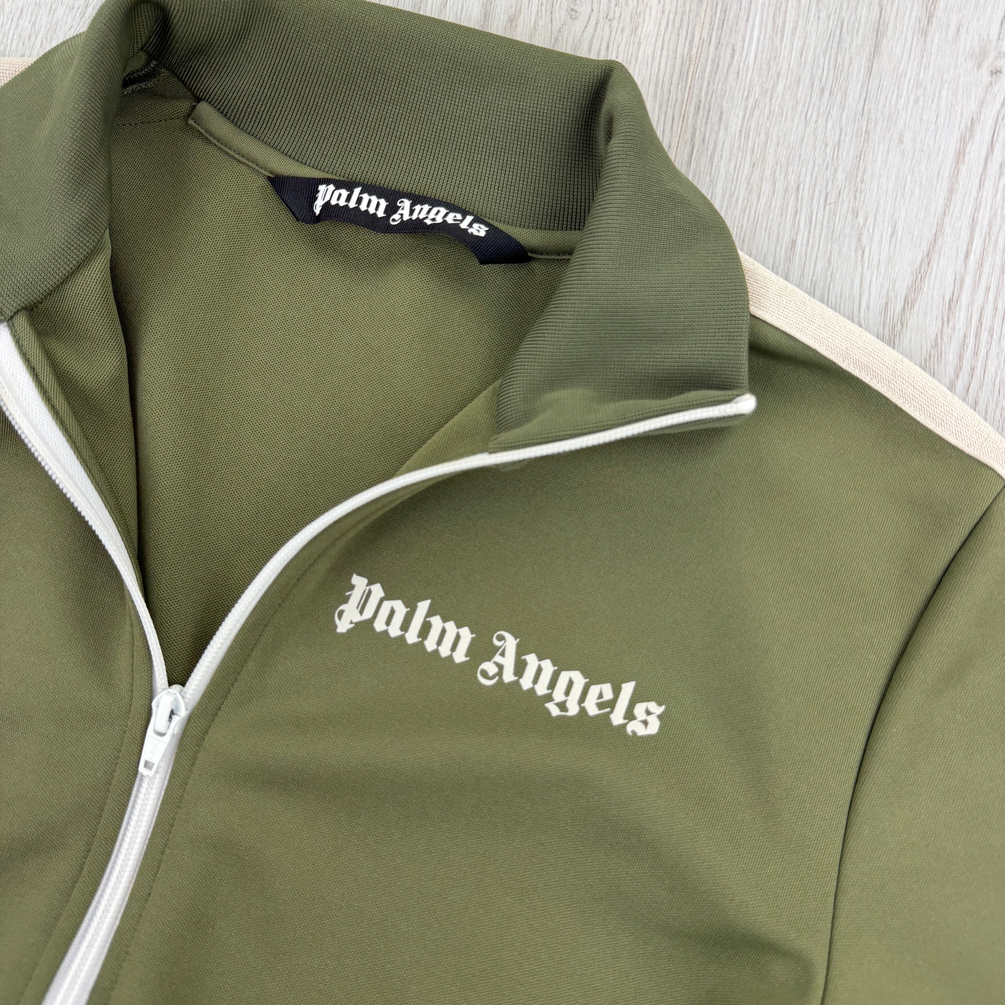 Palm Angels Men’s Khaki Green Track Jacket - Medium Slim