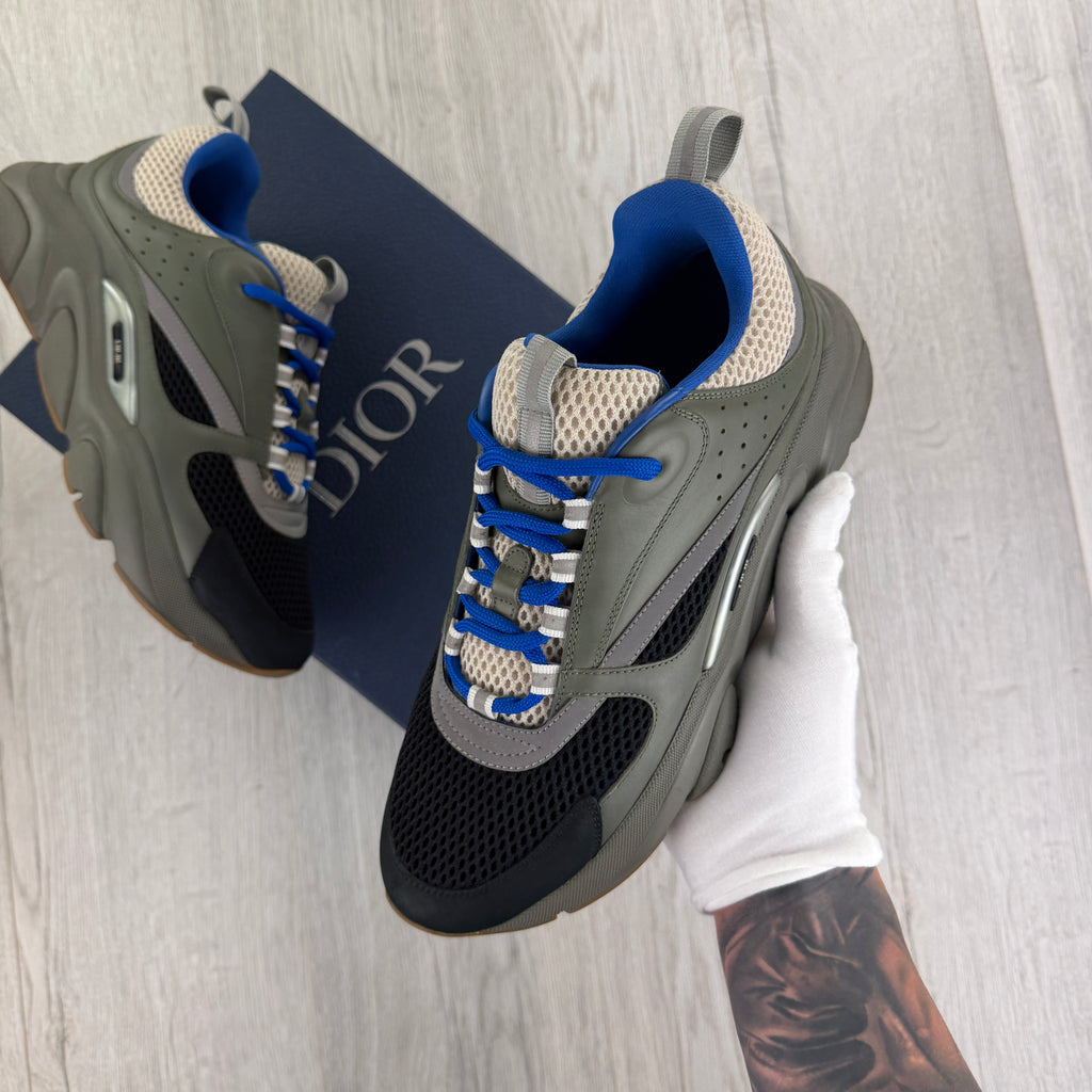 Dior B22 Men’s Khaki Green & Blue Trainers - 43 (Fit Uk 8.5)