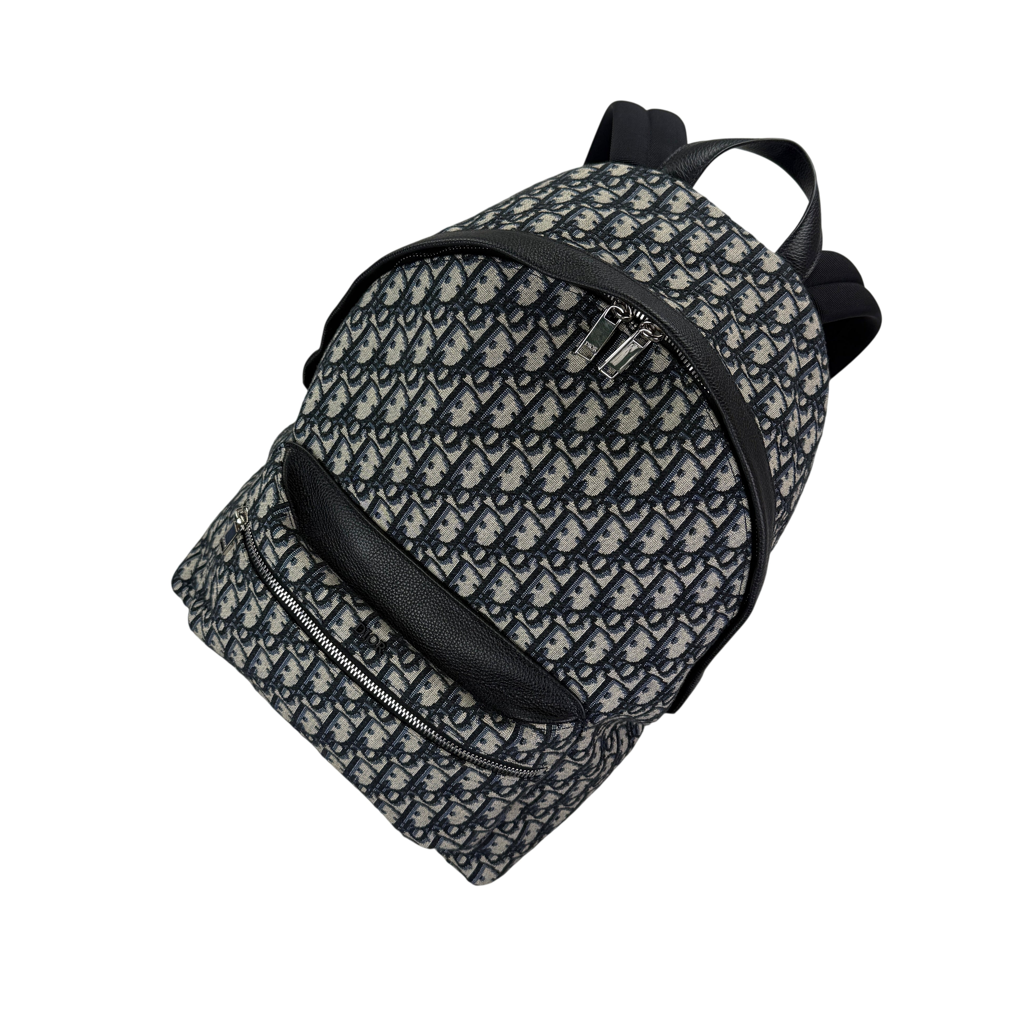 Christian Dior Beige and Black Oblique Jacquard Men’s Backpack