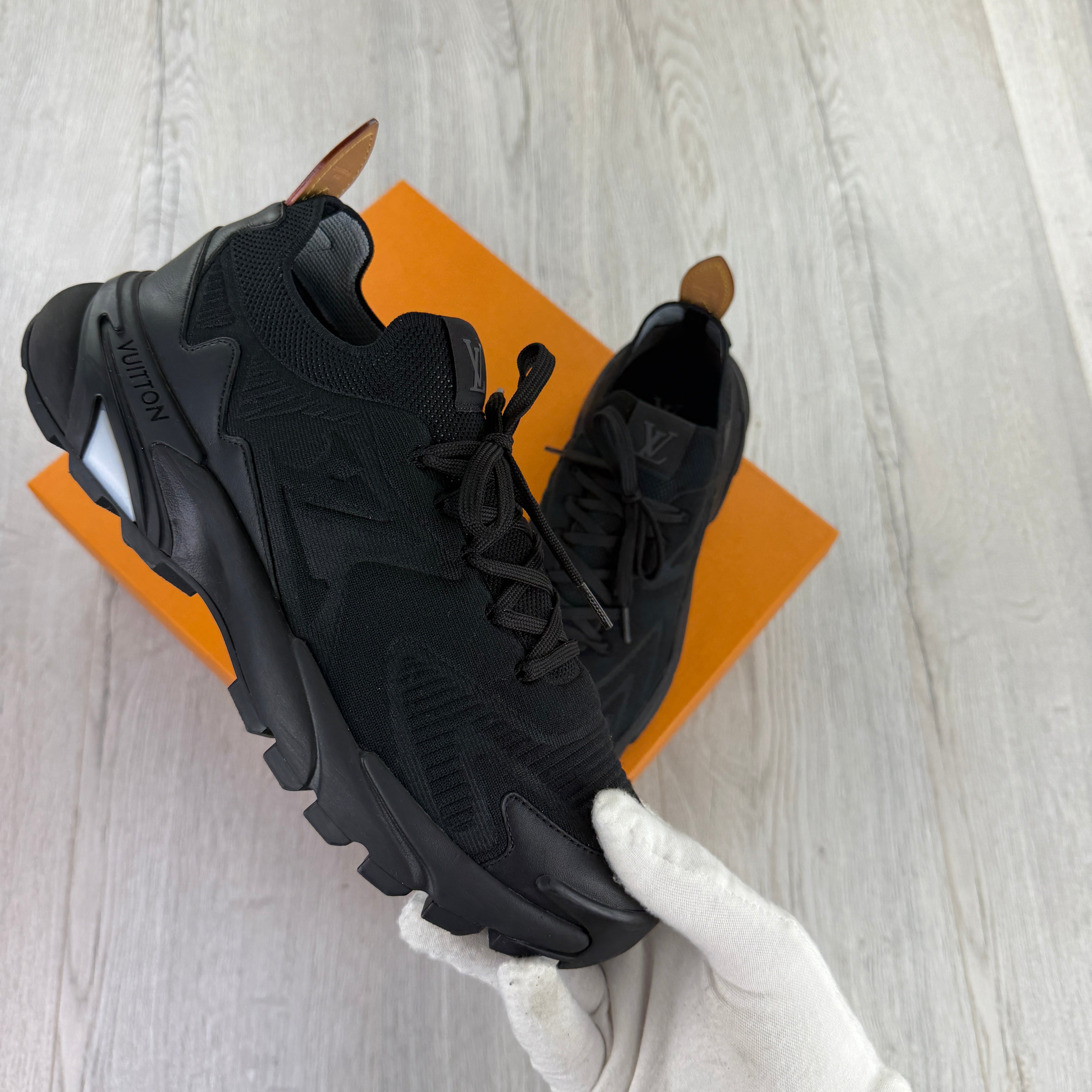Louis Vuitton Men’s All Black Tatic Trainers - Uk 8 (Fit 9)