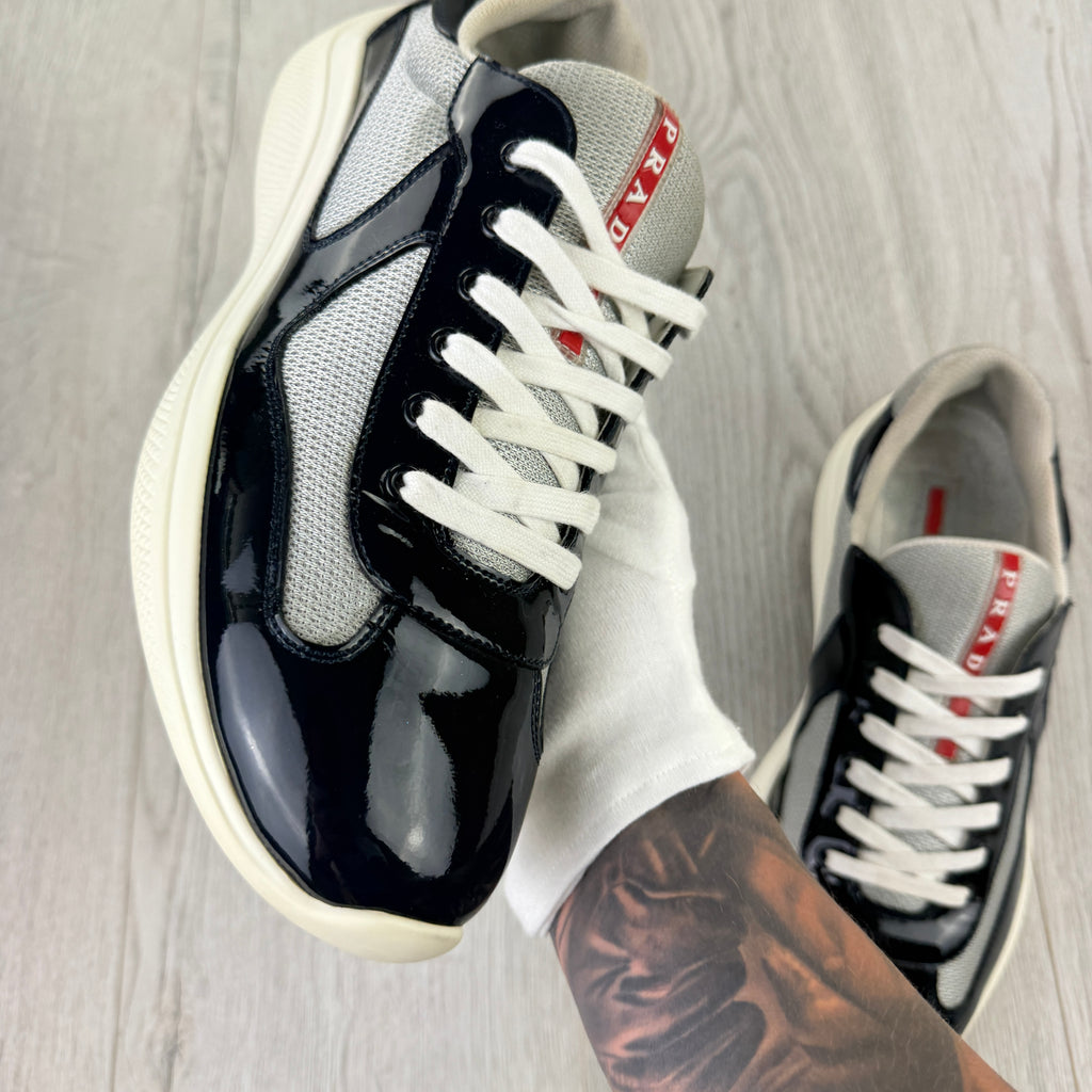 Prada Cups Dark Grey / White Trainers - Uk 11