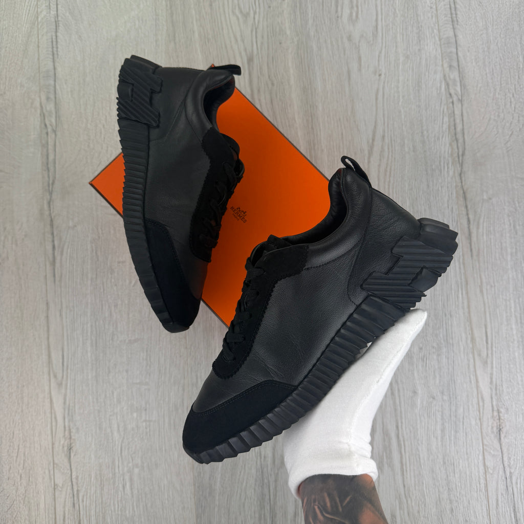 Hermes Men’s All Black Suede Bouncing Sneakers - 42.5 Fit (Uk 8.5)