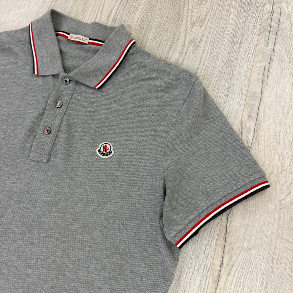 Moncler Men’s Grey Polo Shirt - Large Slim