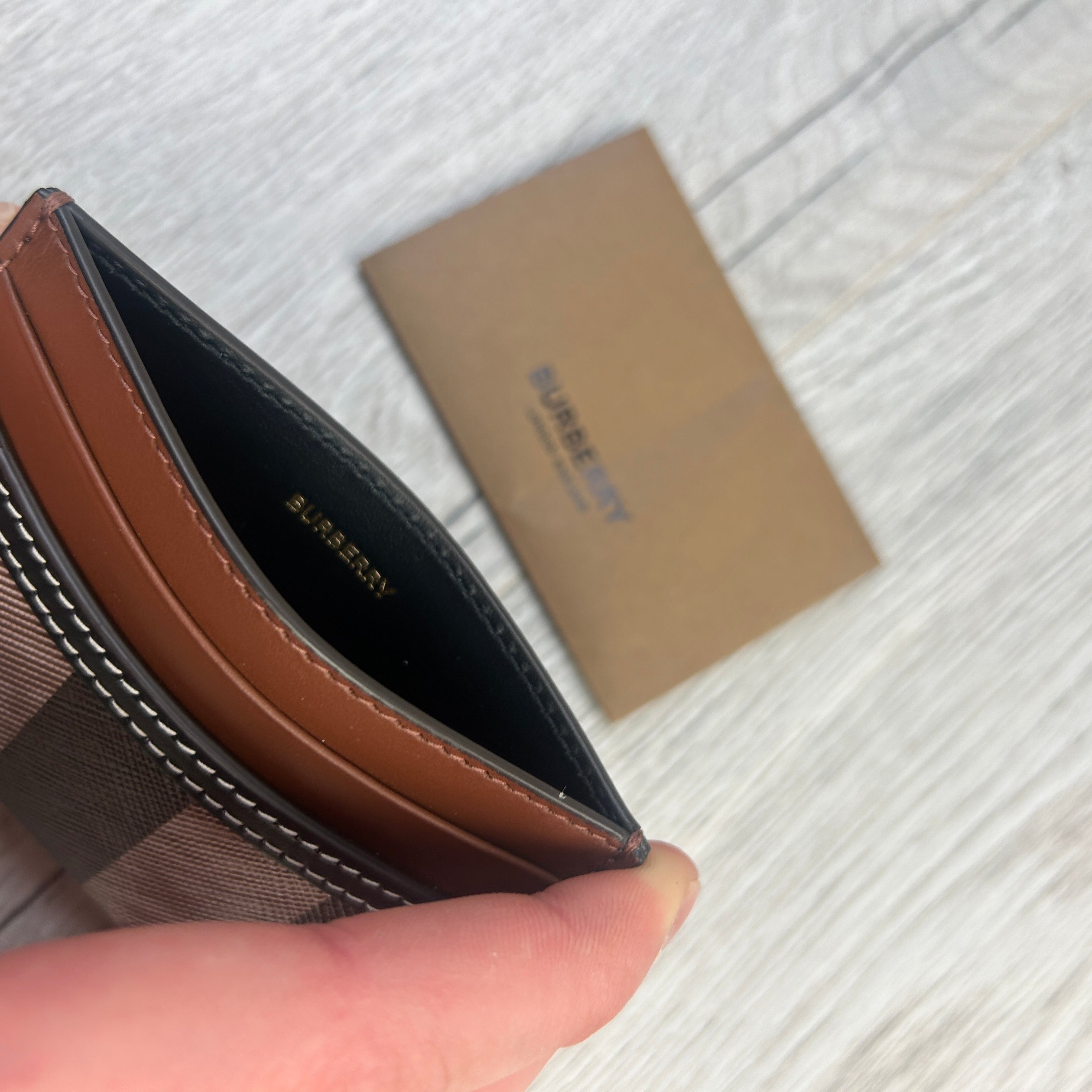 Burberry Check and Two-tone Leather Card Case