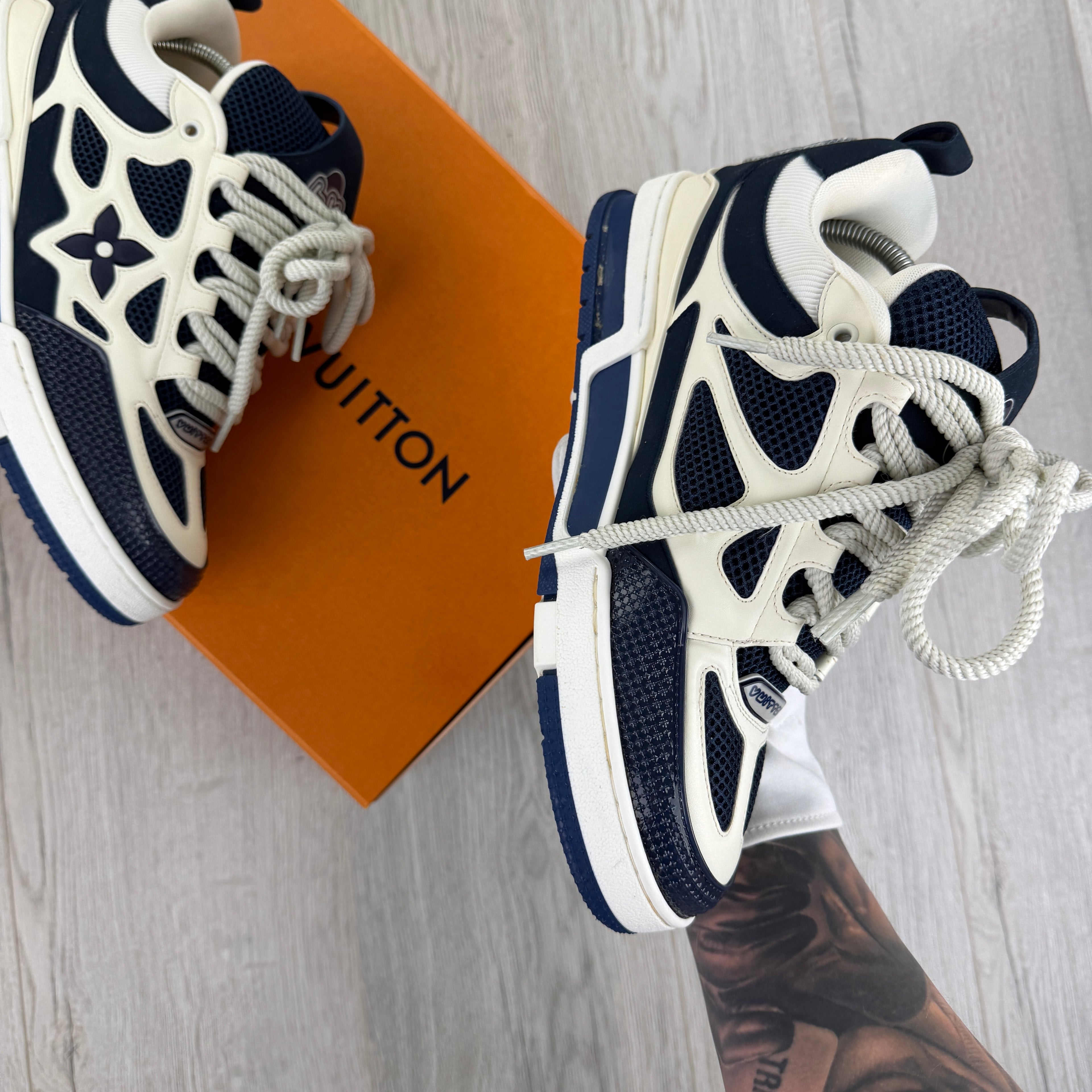Louis Vuitton Men’s Navy & White Skate Trainers - Uk 7 (Fit Uk 8)