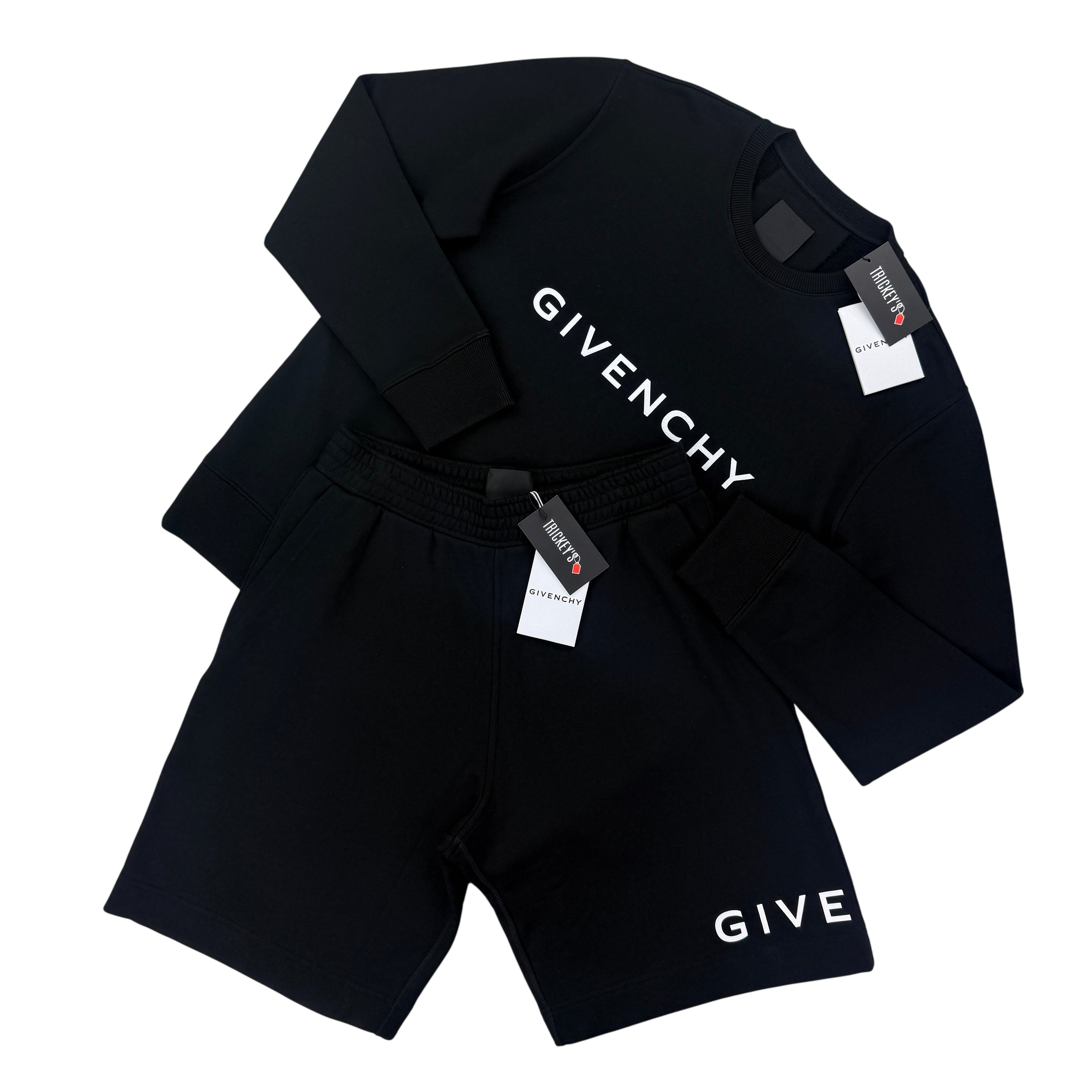 Givenchy Men’s Black Cotton Jumper & Shorts Set