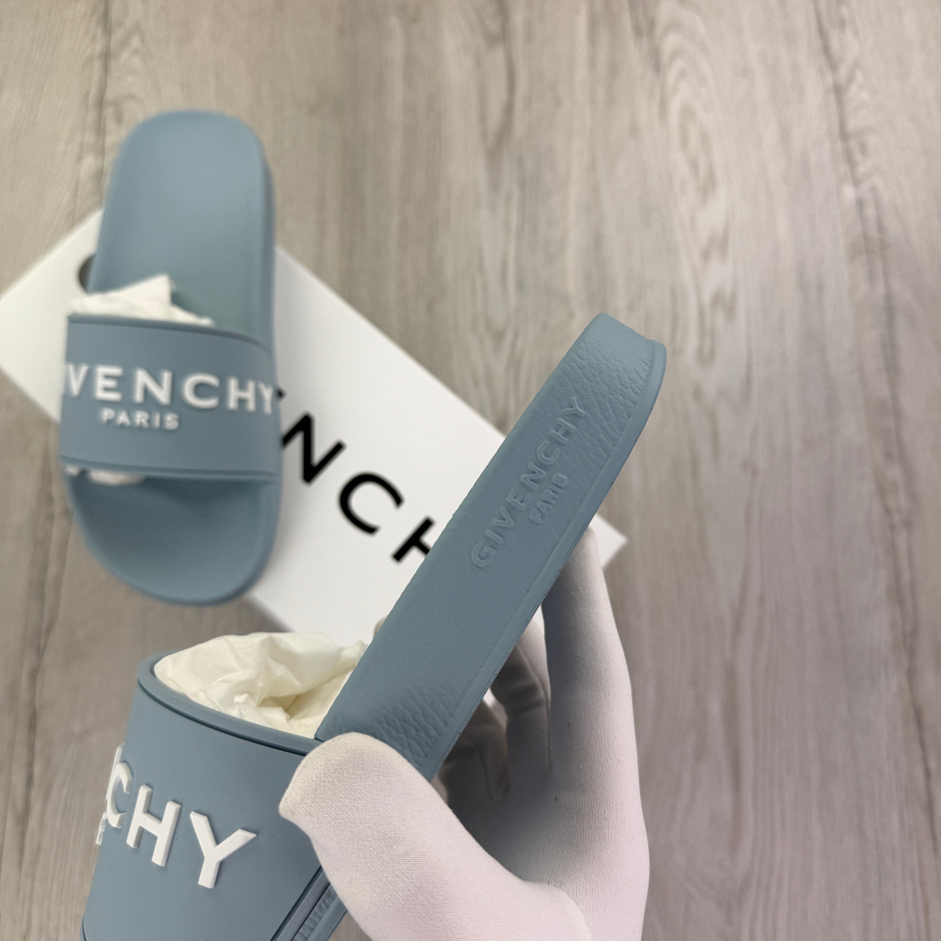 Givenchy Men’s Sky Blue Sliders