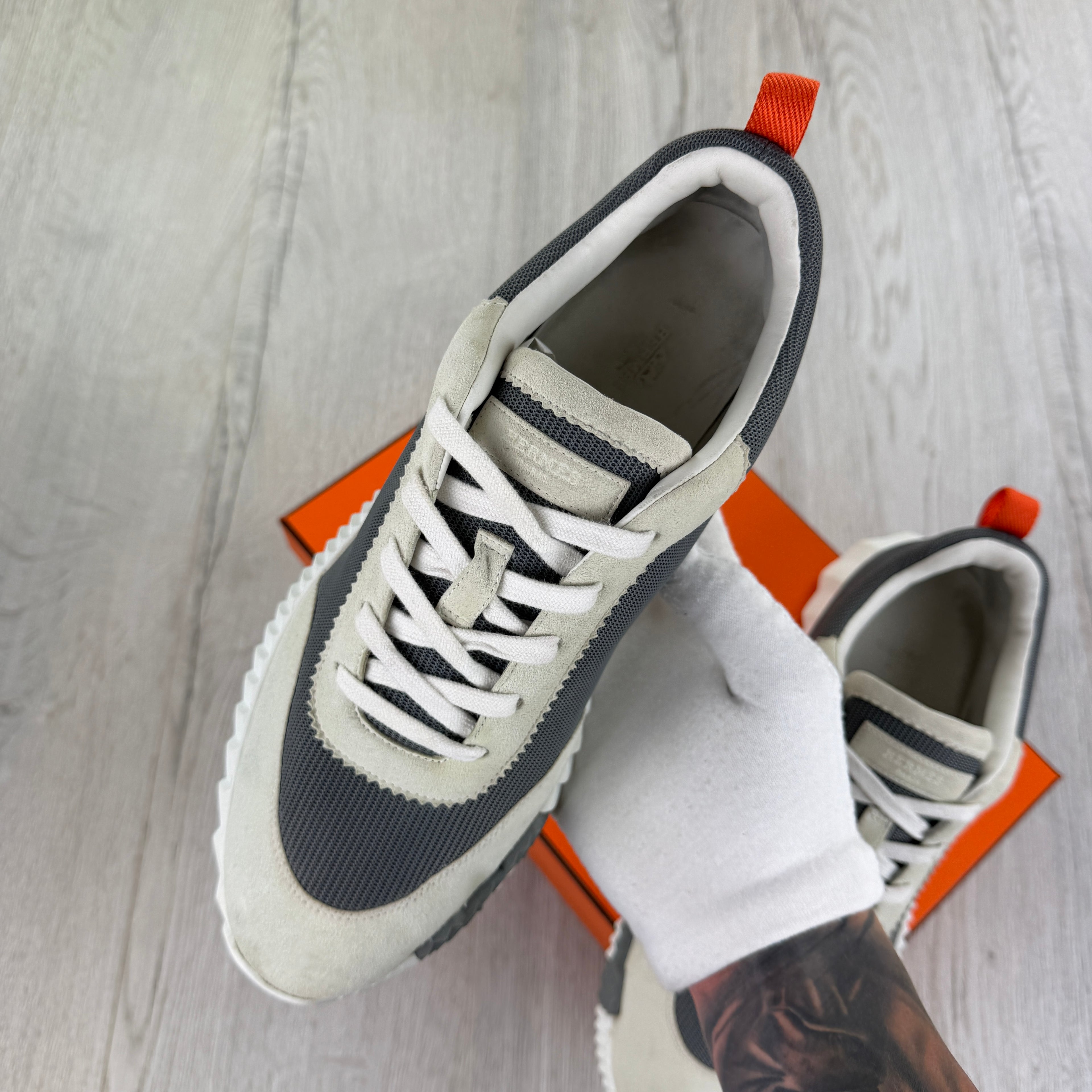 Hermes Men’s Beige Bouncing Sneakers - 43 (Uk 9)