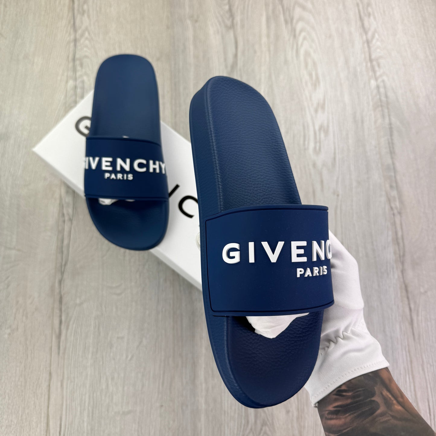 Givenchy Men’s Deep Blue Sliders