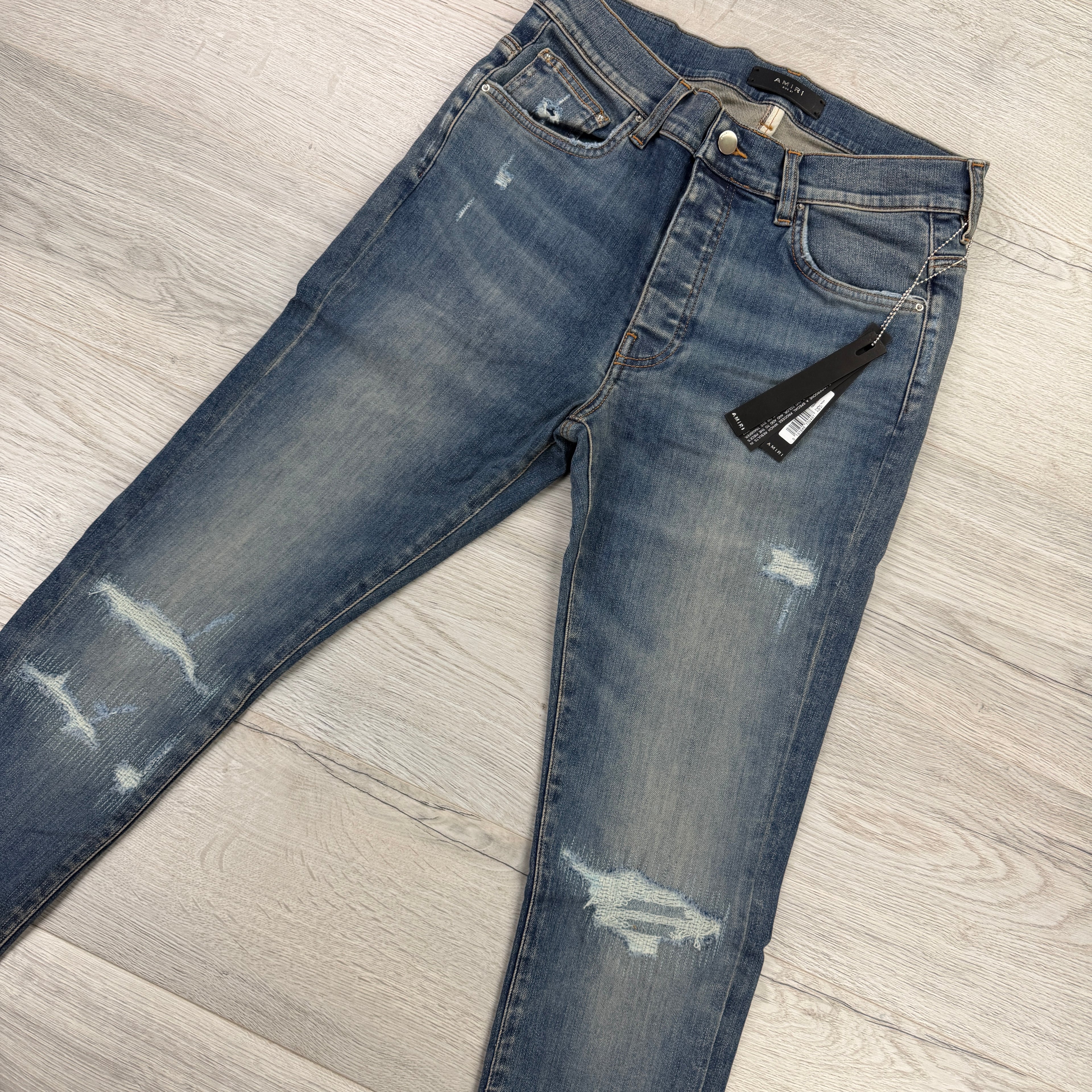 Amiri MX1 Men’s Blue Distressed Jeans