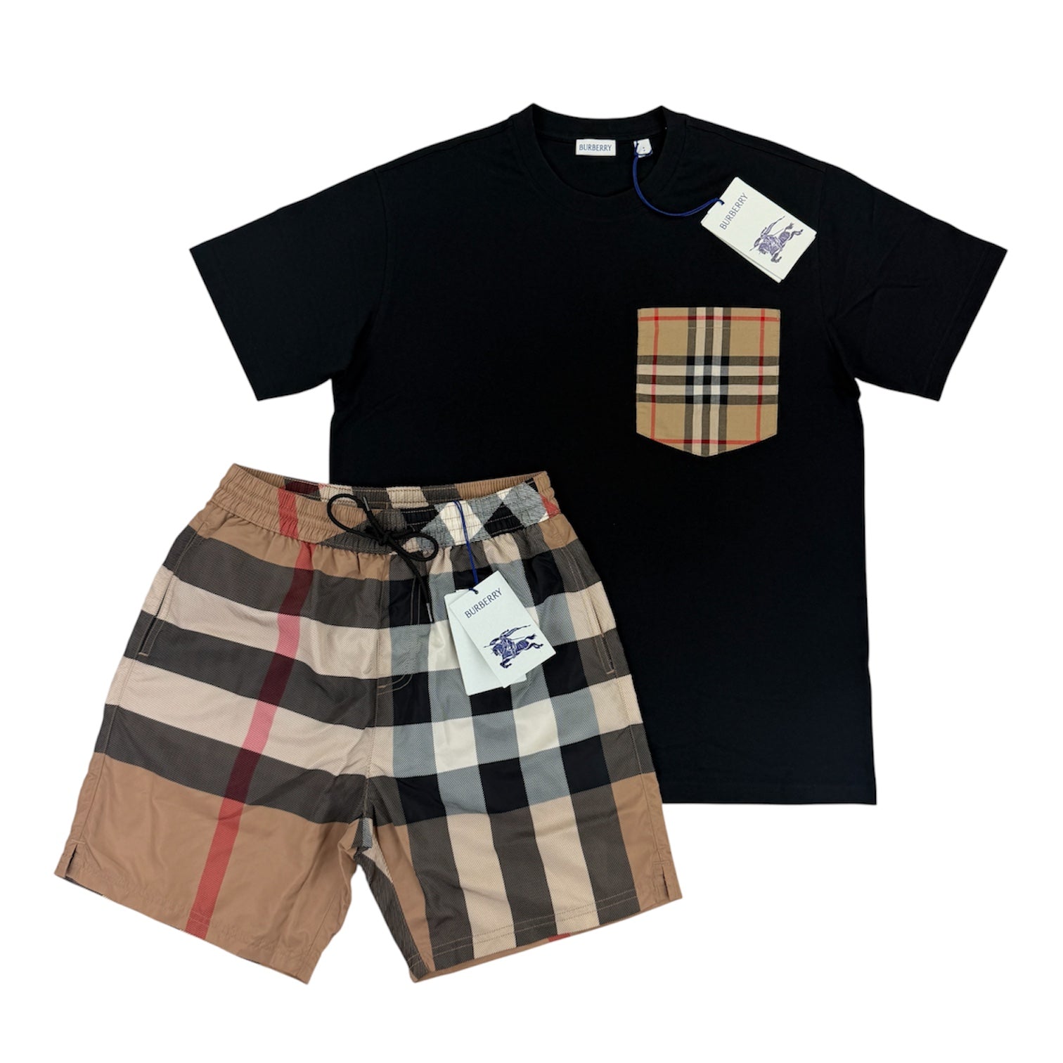 Burberry Men’s Black T-shirt & Shorts Set