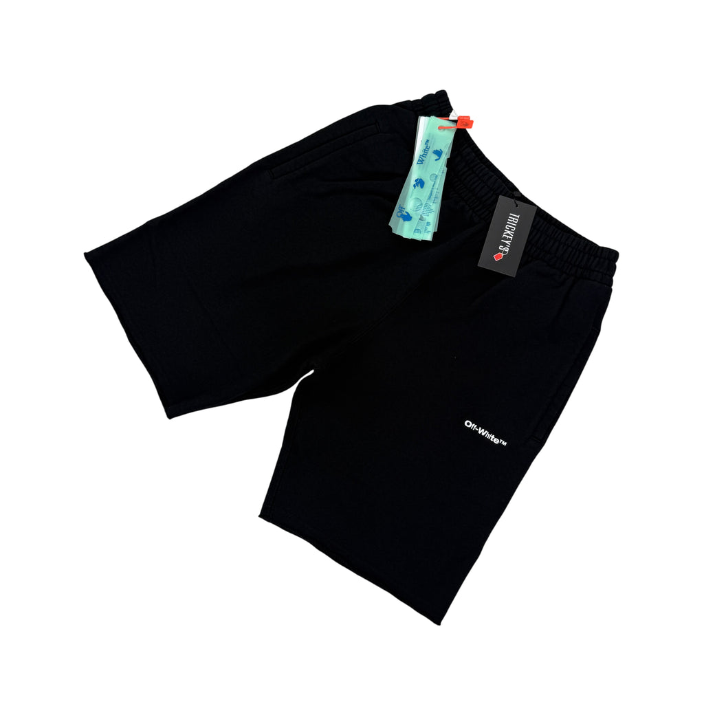 Off White Men’s Black Wave Outline Diag Jersey Shorts
