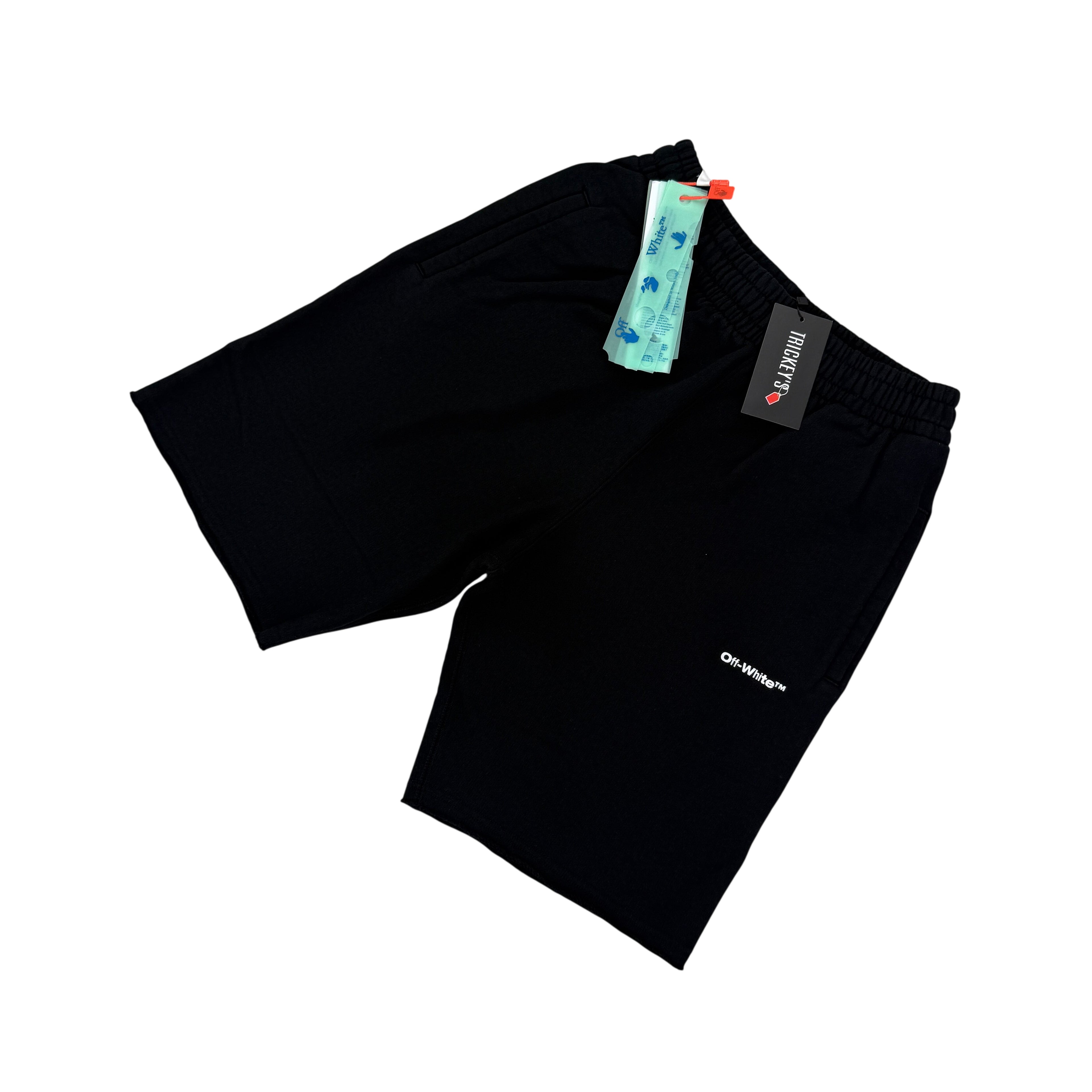 Off White Men’s Black Wave Outline Diag Jersey Shorts