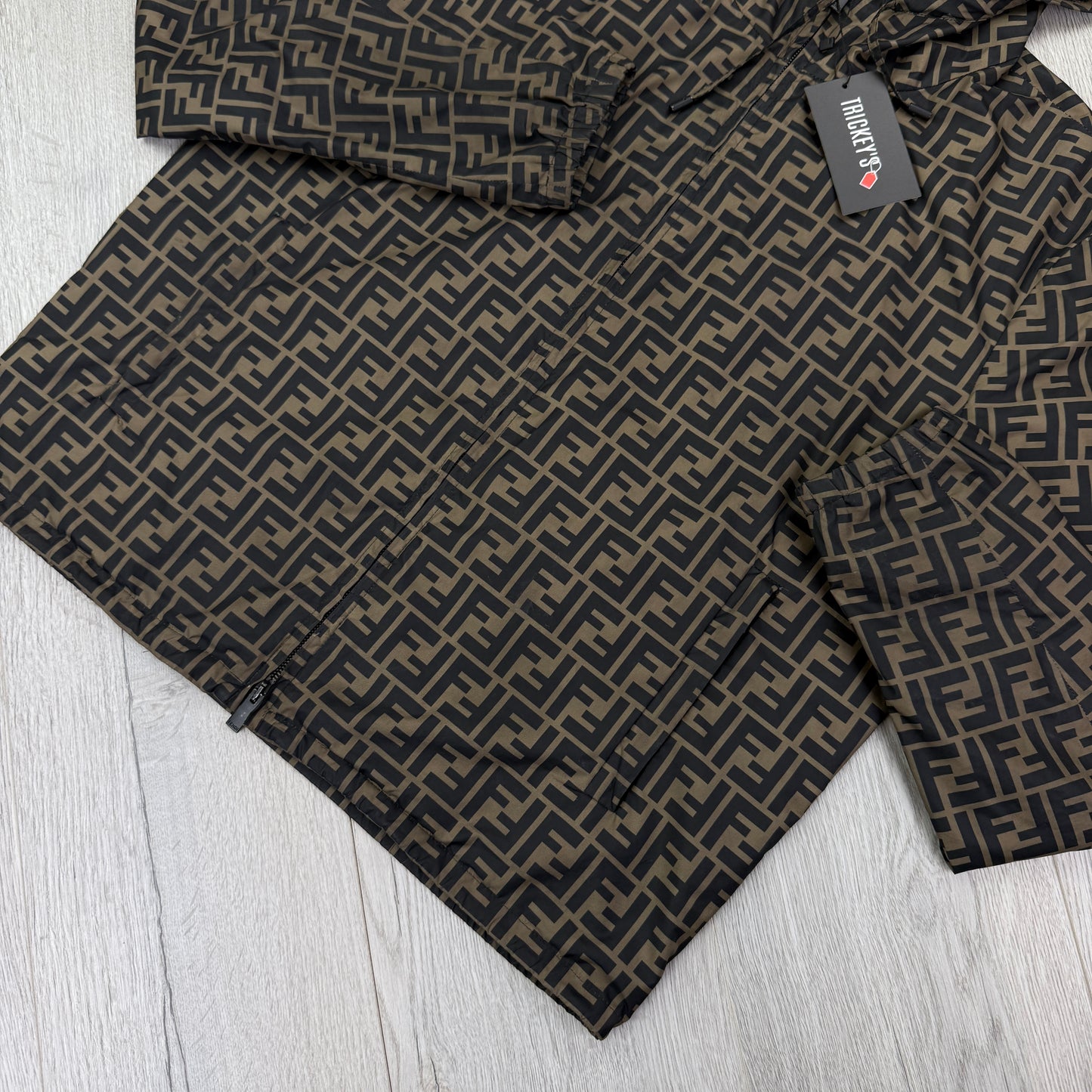 Fendi Men’s Zip-up FF Monogram Windbreaker Jacket - Size 46