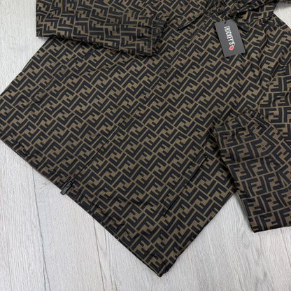 Fendi Men’s Zip-up FF Monogram Windbreaker Jacket - Size 46