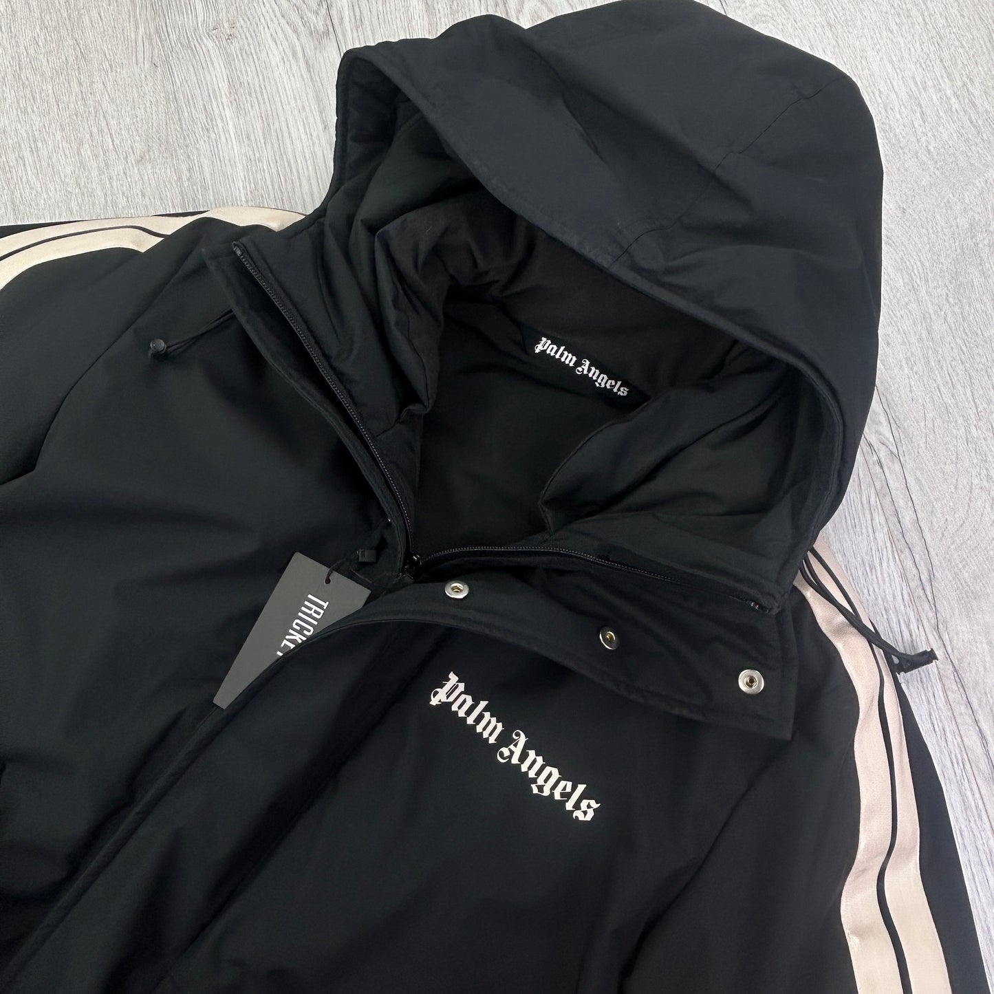 Palm Angels Men’s Black Zip-up Long Jacket - Medium