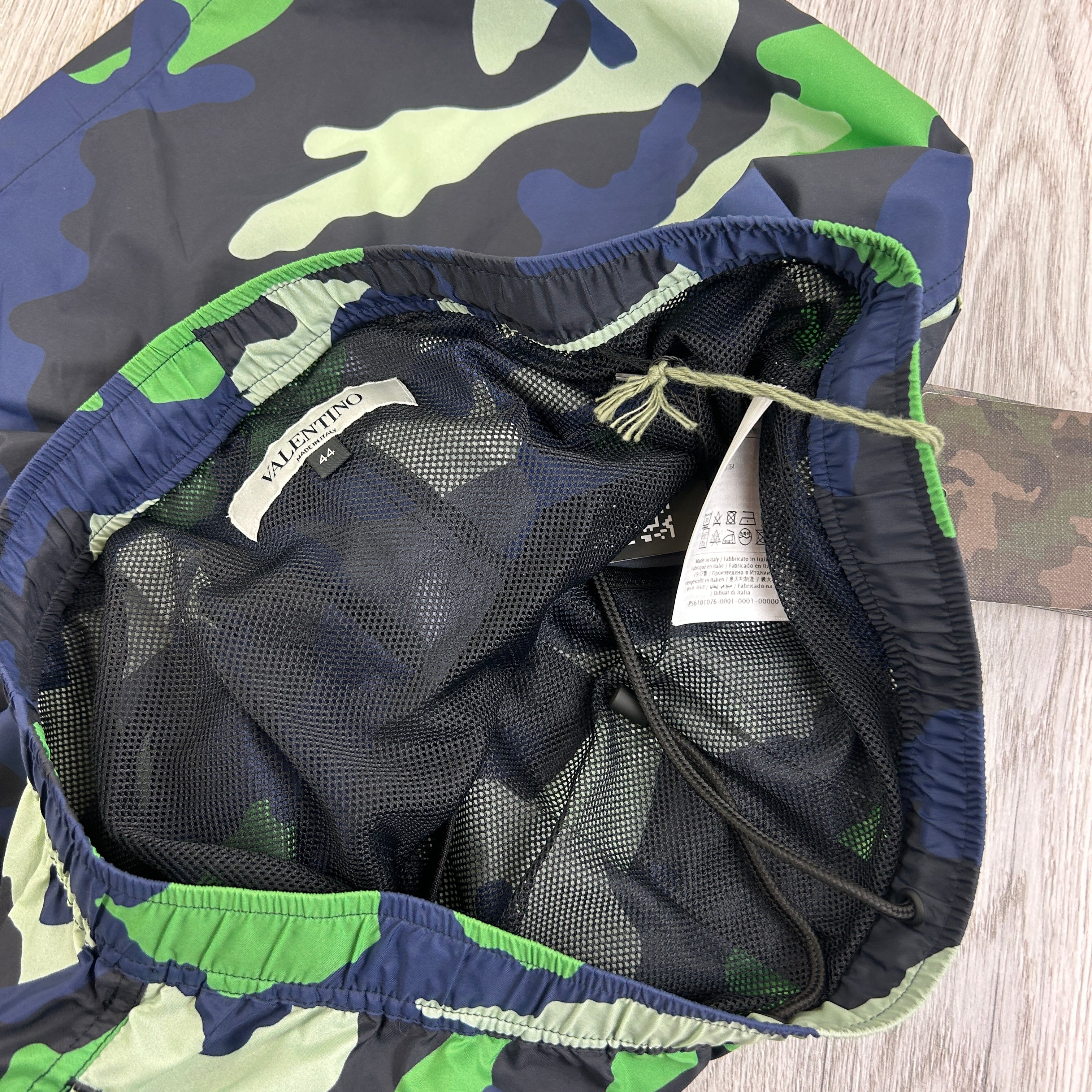 Valentino Men’s Green Navy Camo Swim Shorts - 44