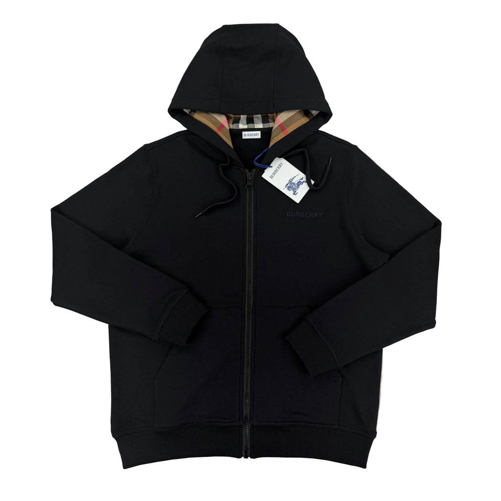 Burberry Men’s Black Zip-up Hoodie - Large