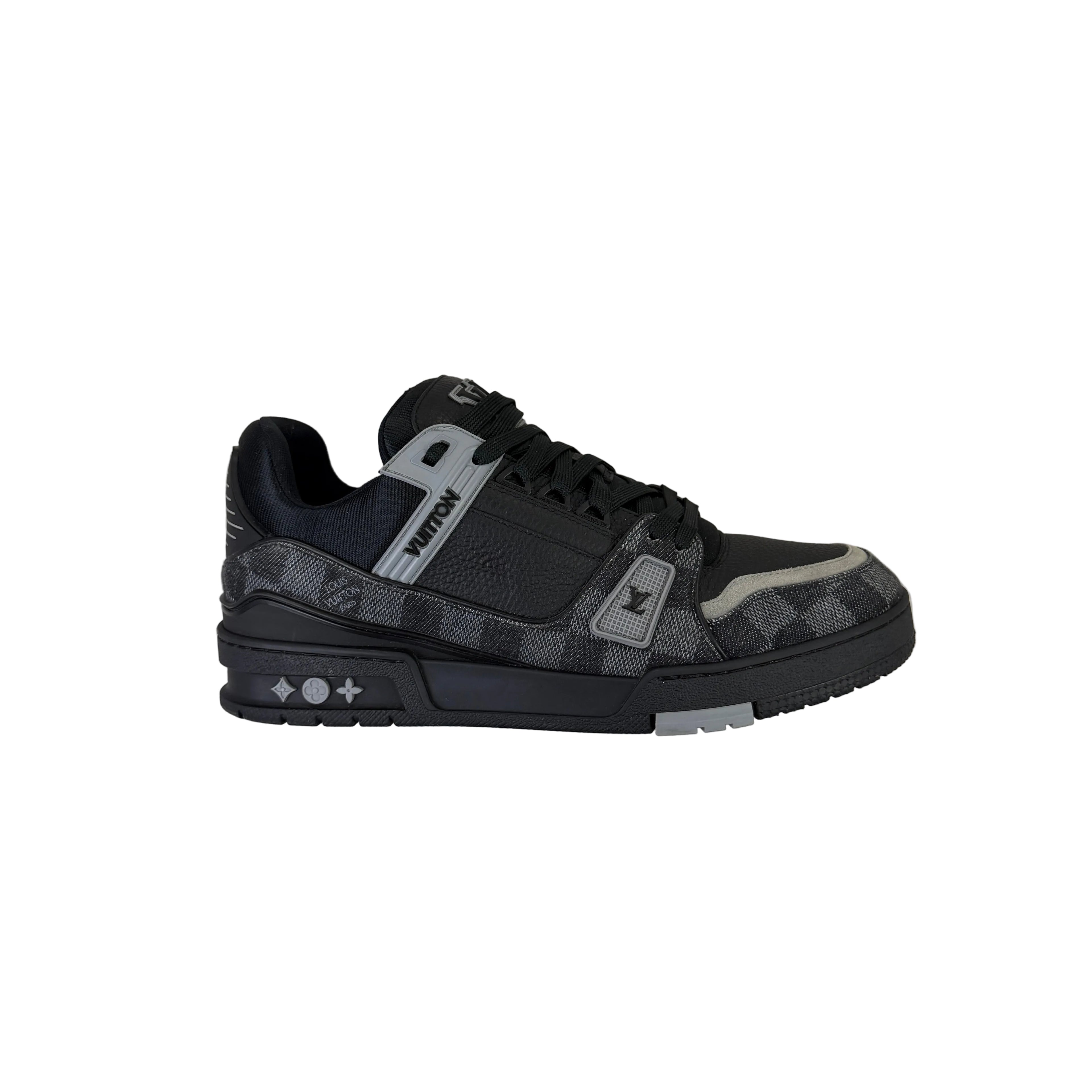 Louis Vuitton Men’s Black Low Trainers Damier - Uk 8 (Fit 9)