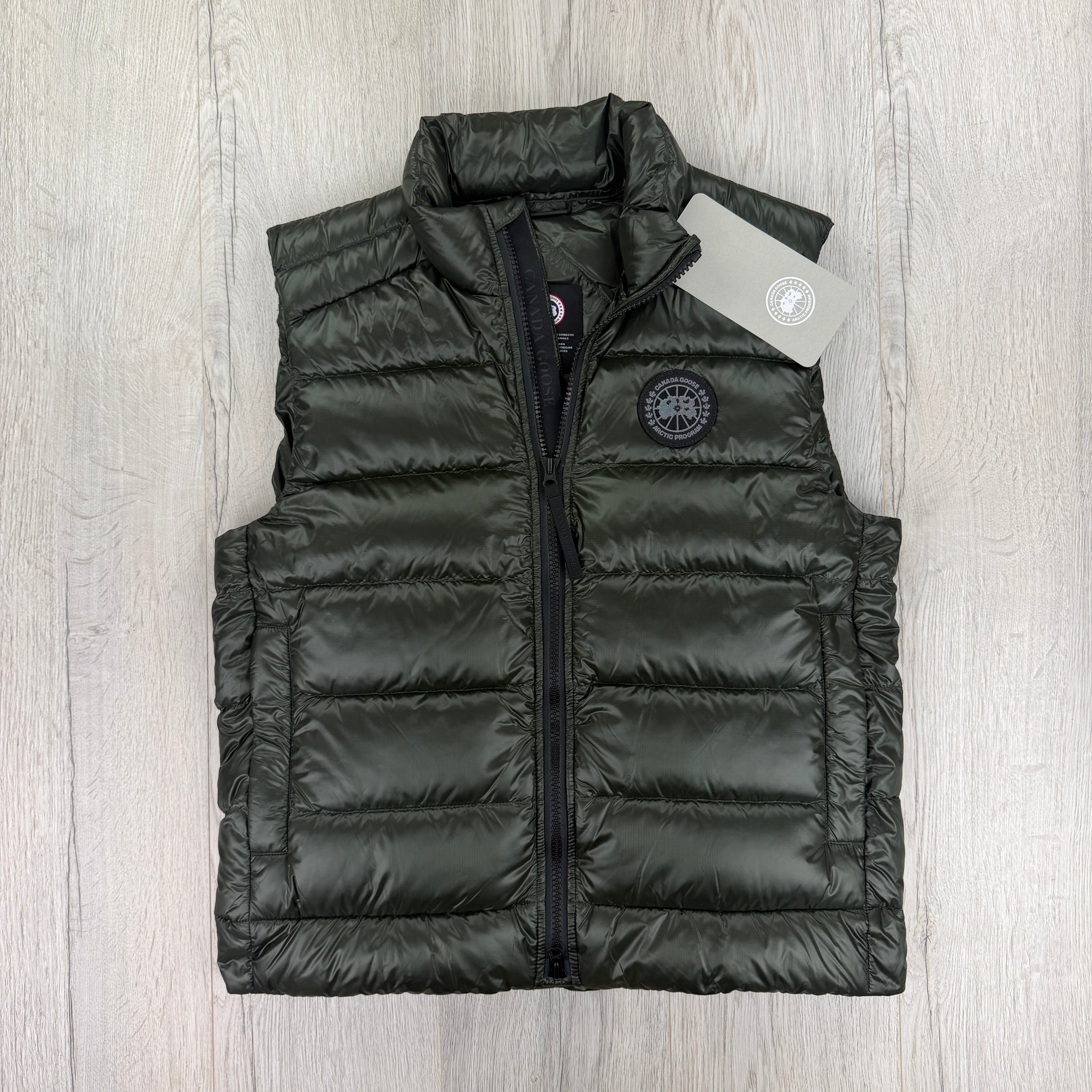 Canada Goose Men’s Khaki Green Crofton Black Label Gilet - Large