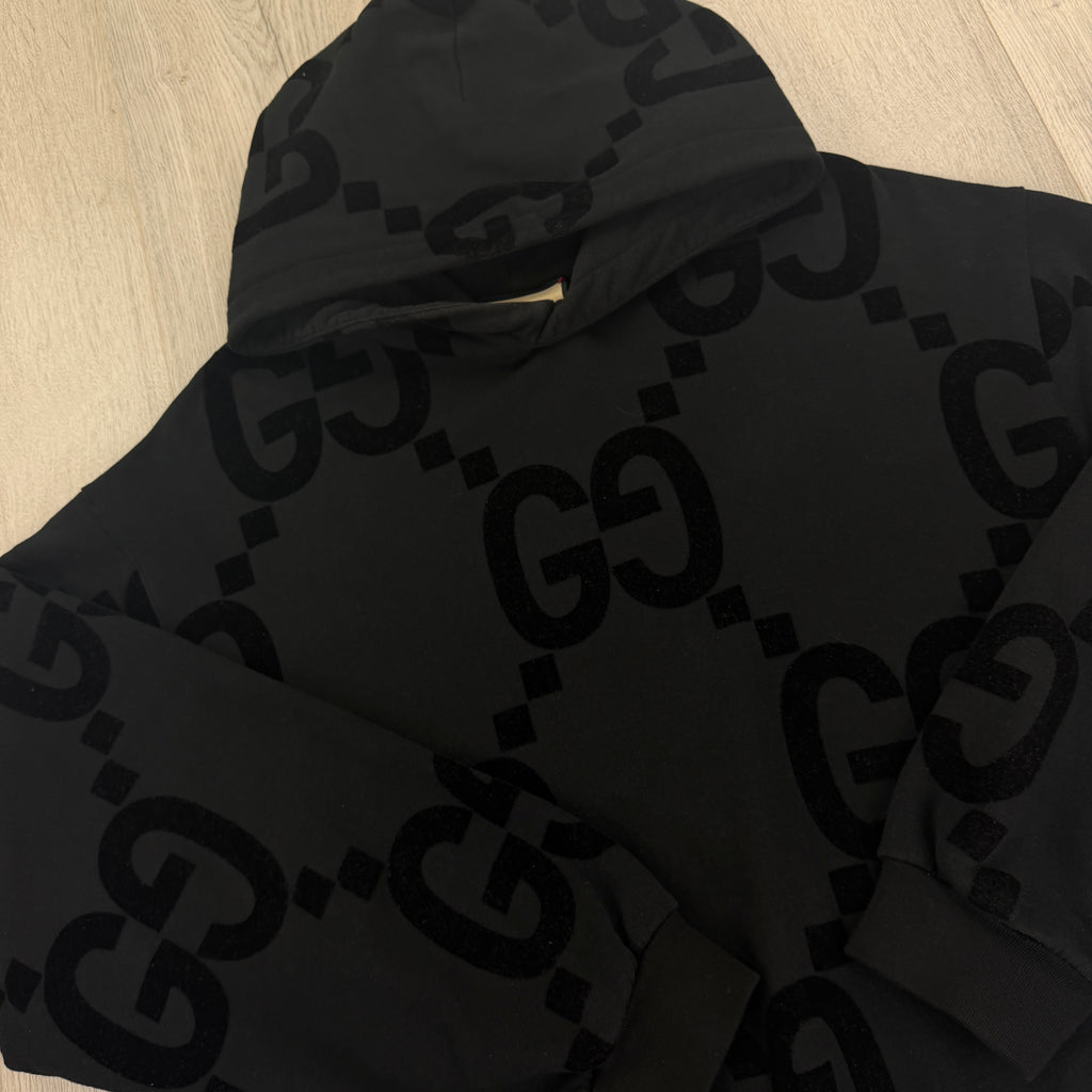 Gucci Men’s Black GG Jacquard Full Hooded Tracksuit - Large
