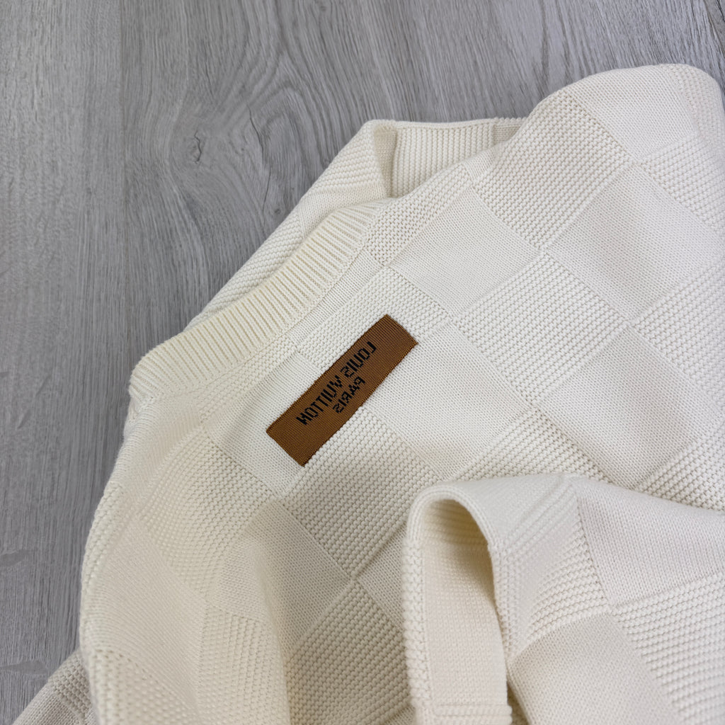 Louis Vuitton Men’s Cream Knitted Crewneck Jumper - Medium
