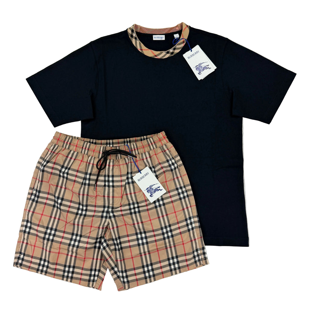 Burberry Men’s Black T-shirt & Shorts Set