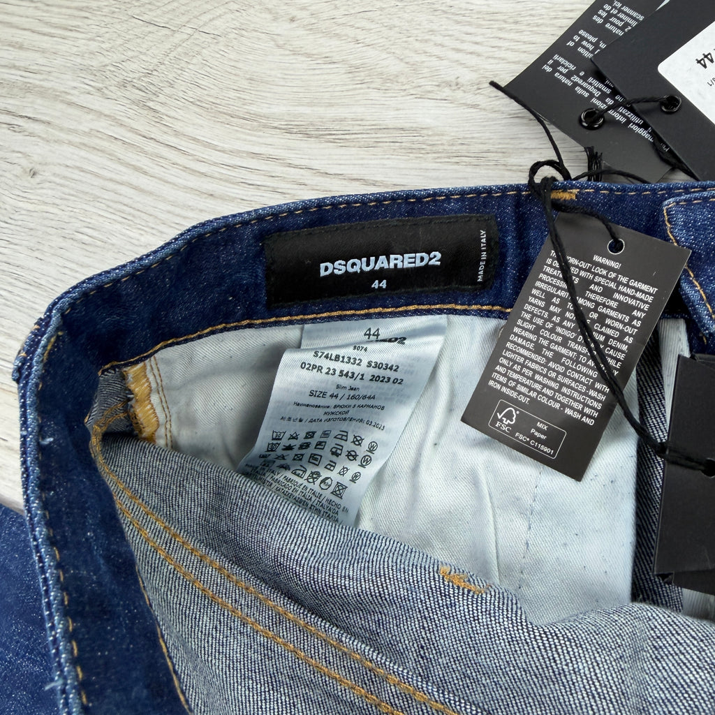Dsquared2 Men’s Blue Distressed Jeans - 44 (Uk 28/30)