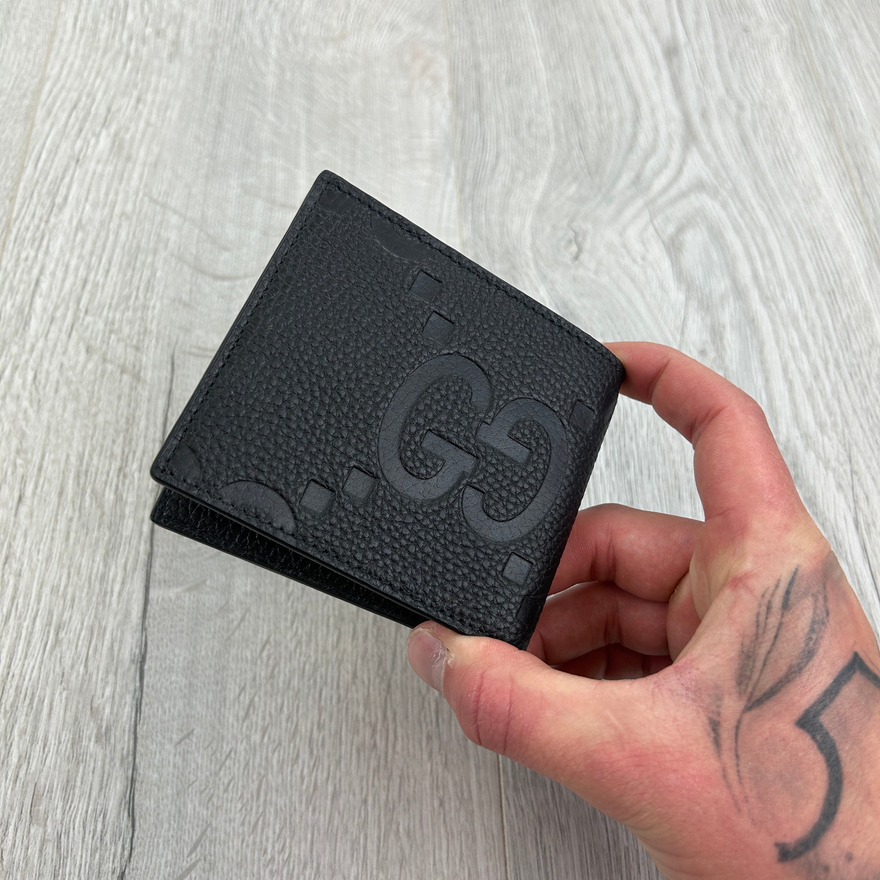 Gucci Men’s Black Jumbo GG Leather Wallet