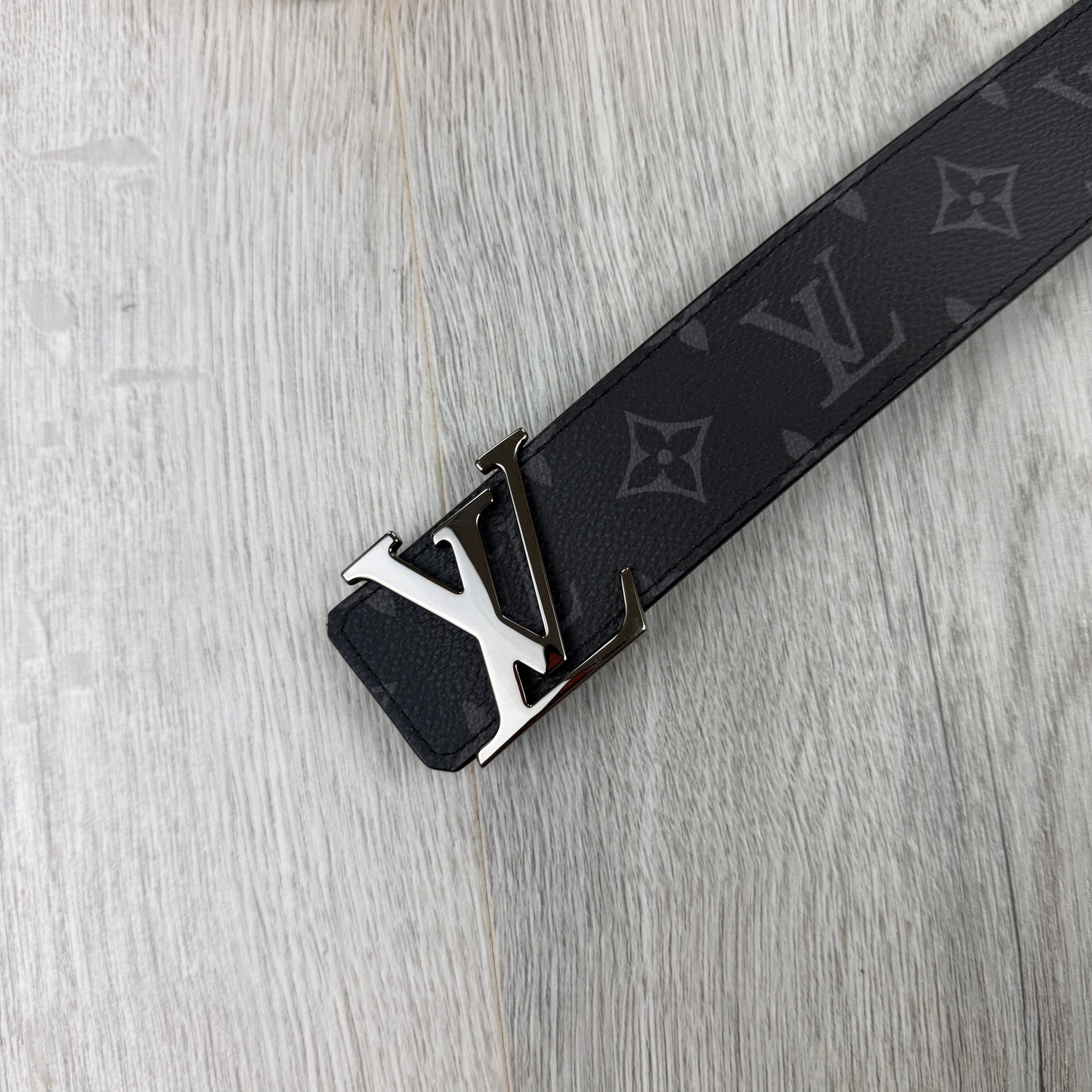 Louis Vuitton Men’s Black Leather Monogram Belt - 110 (34-38)