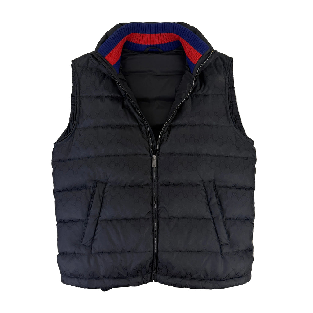 Gucci Men’s Balck Zip-up Monogrammed GG Body-warmer  - 50 (Medium)