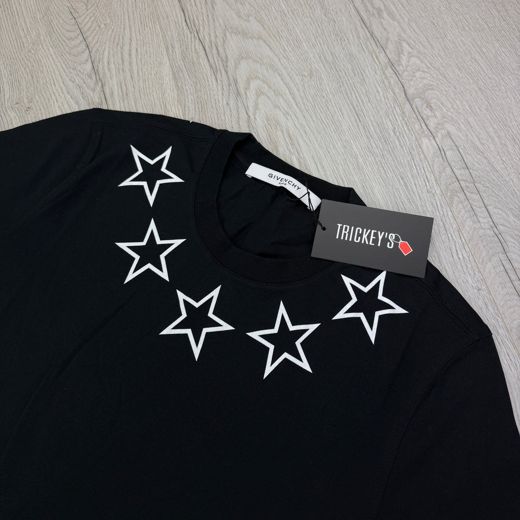 Givenchy Men’s Black Star Collar Slim T-shirt