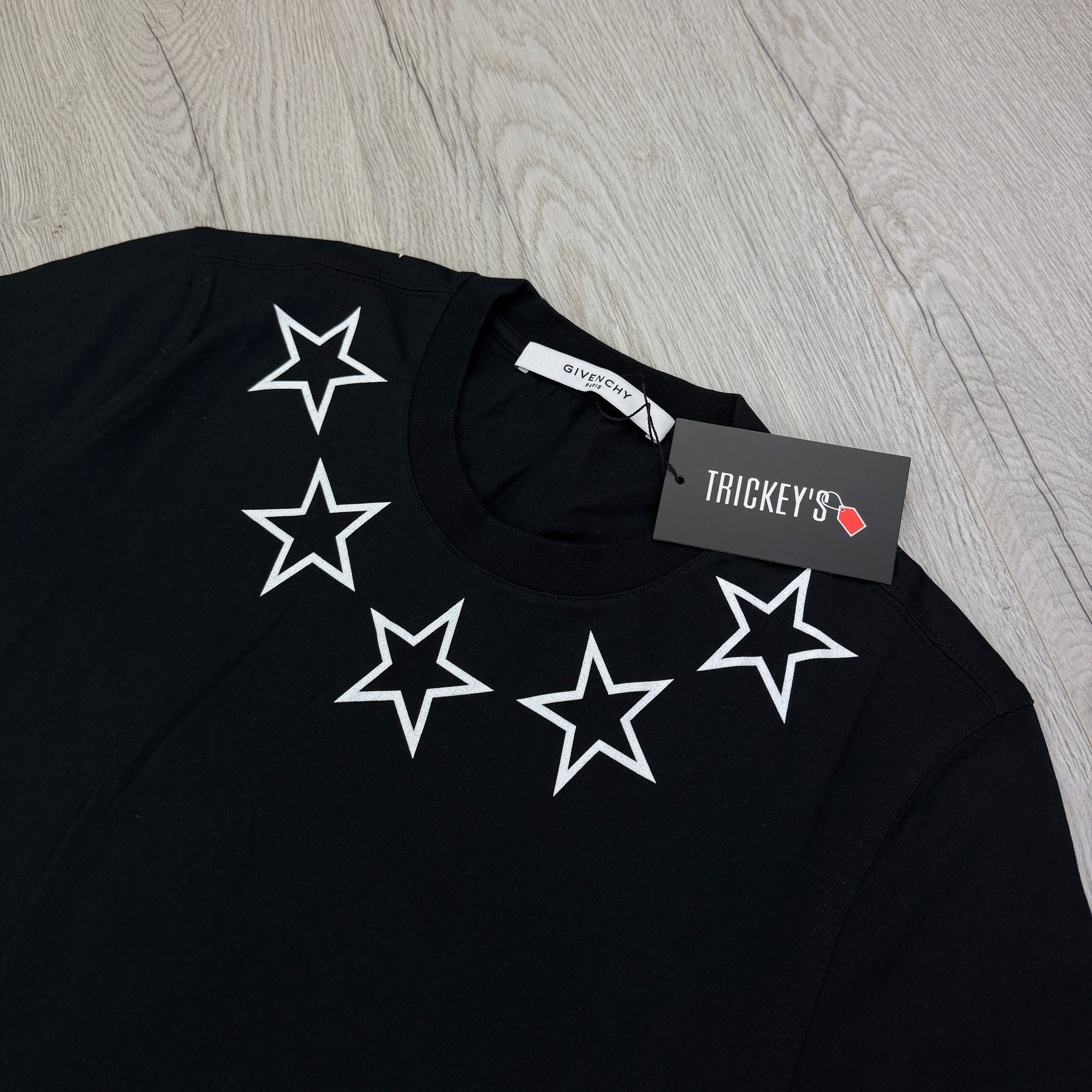 Givenchy Men’s Black Star Collar Slim T-shirt